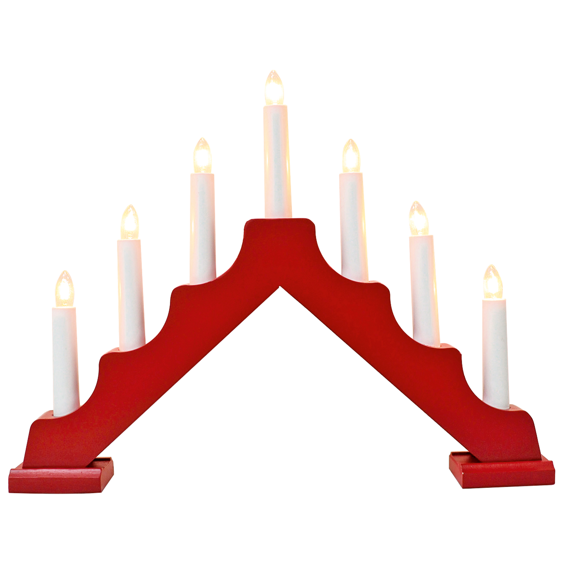 LED-Kerzenbrücke - rot - 7 Kerzen - 39,5 cm