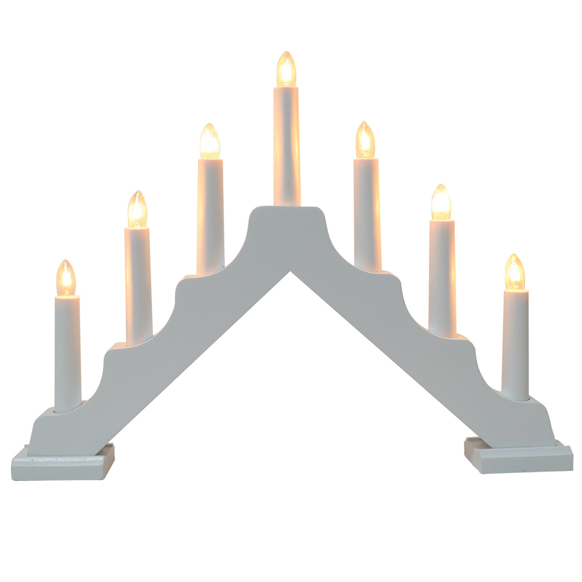 LED-Kerzenbrücke - weiß - 7 Kerzen - 39,5 cm