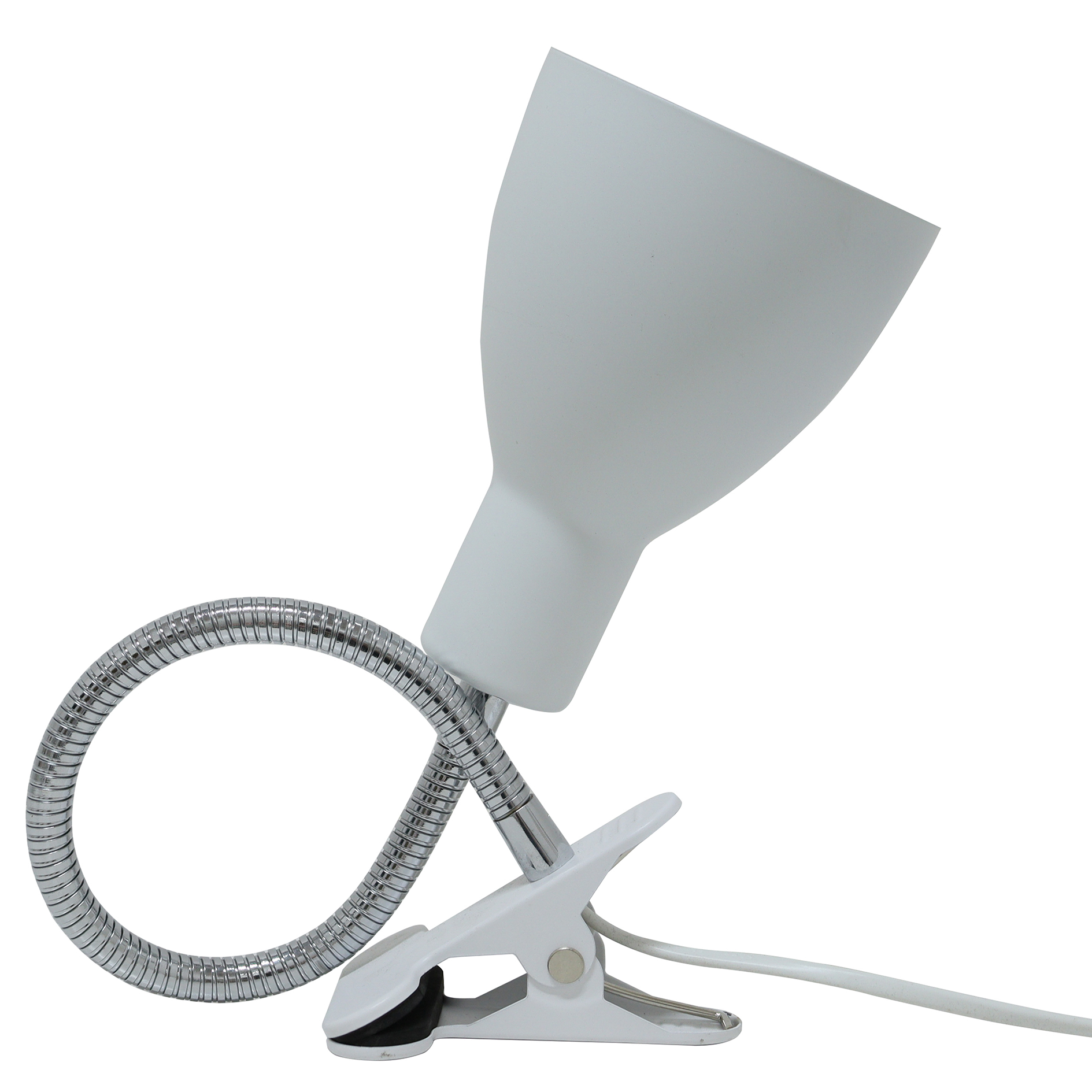 LED-Klemmleuchte - weiß - Flexoarm - Ø 11 cm