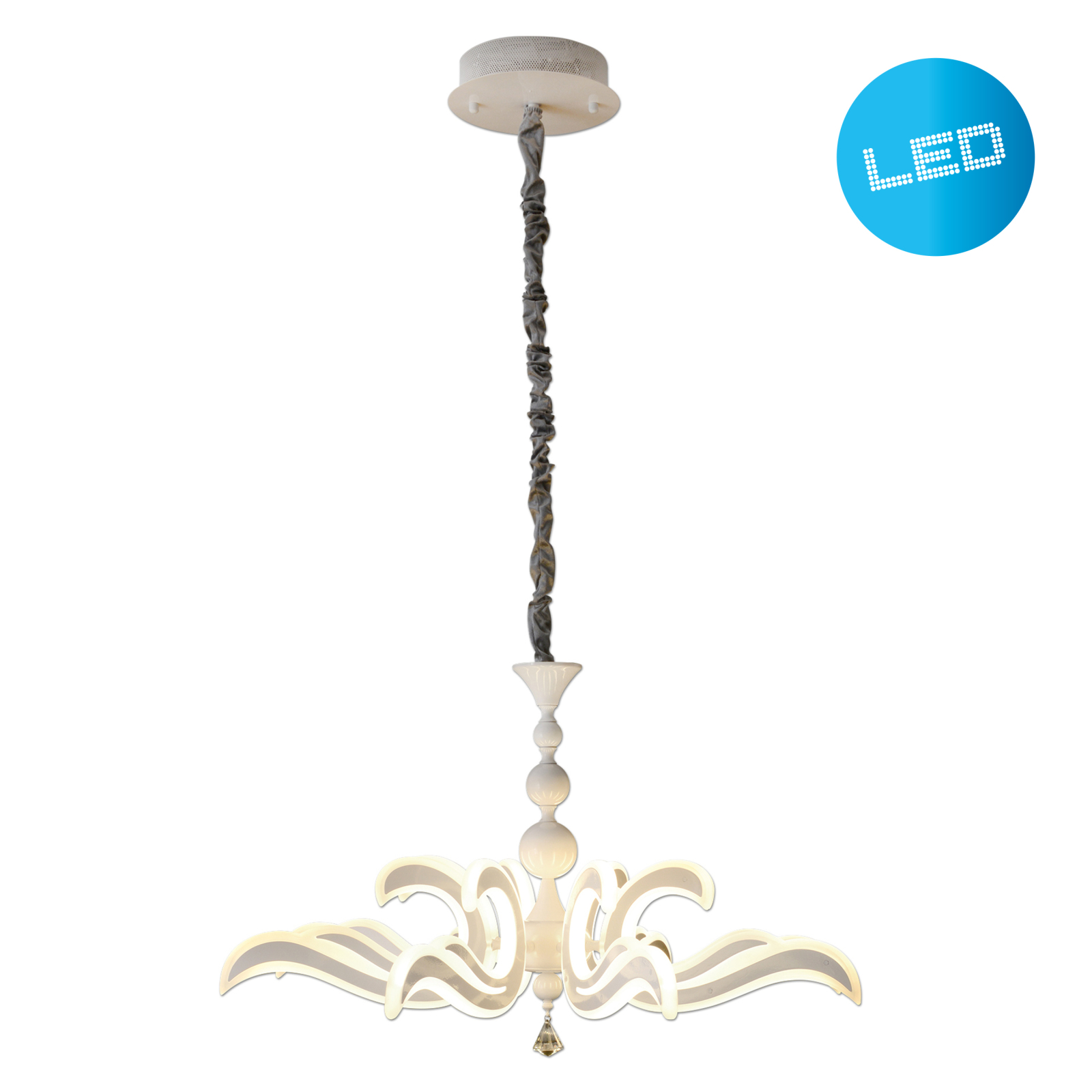 LED-Kronleuchter LUDWIG - weiß - Ø 66 cm