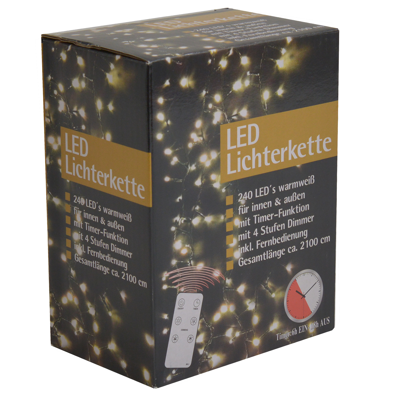 LED-Lichterkette mit Fernbedienung - warmweiß - 2100 cm