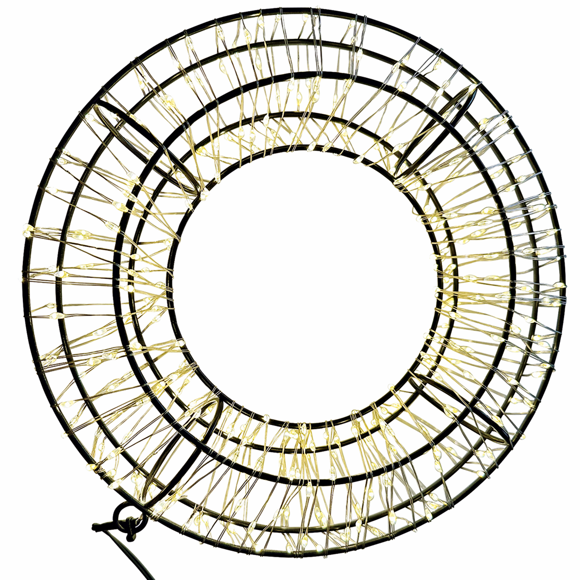 LED-Lichterkranz - schwarz - Ø 25 cm