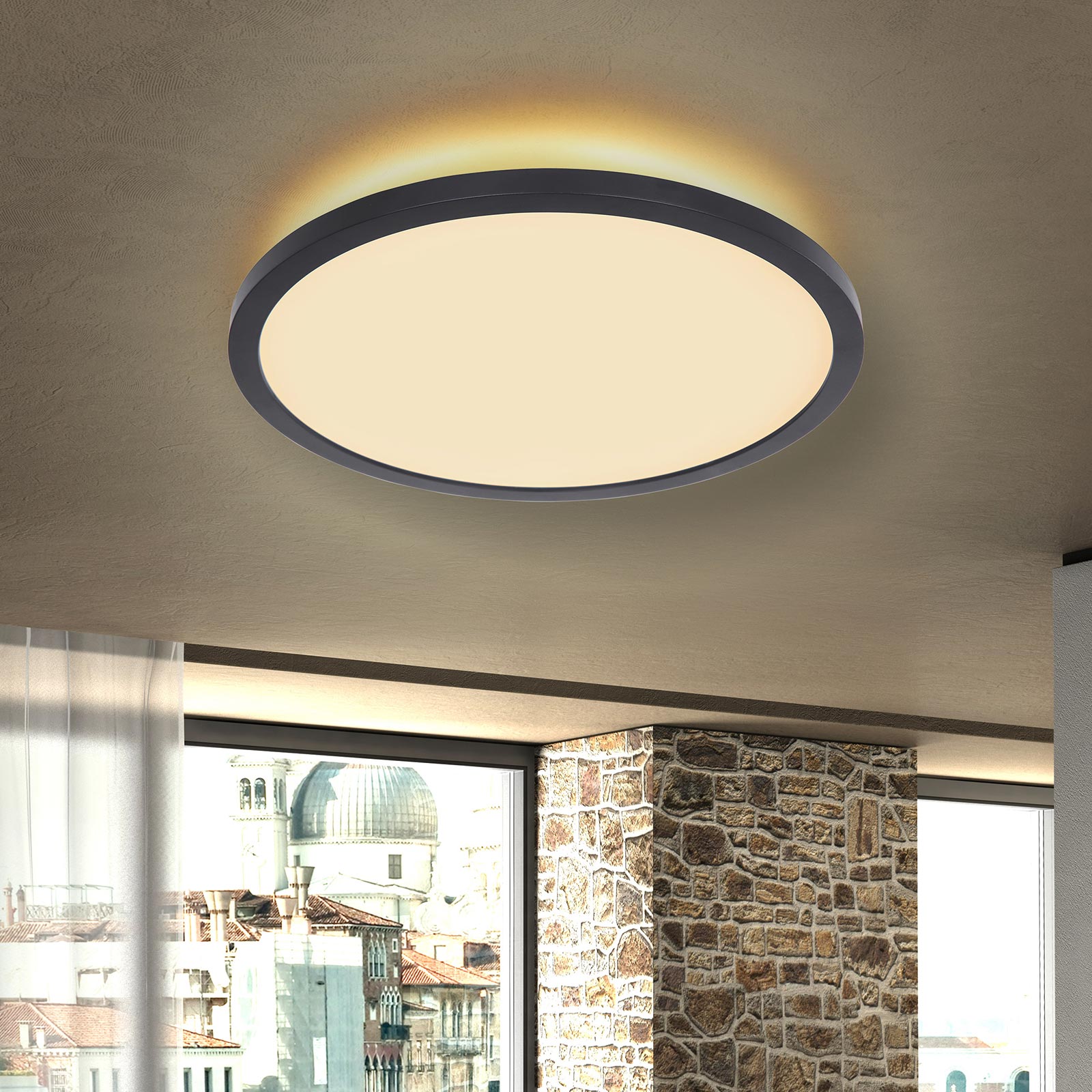 LED-Panelleuchte - schwarz - dimmbar
