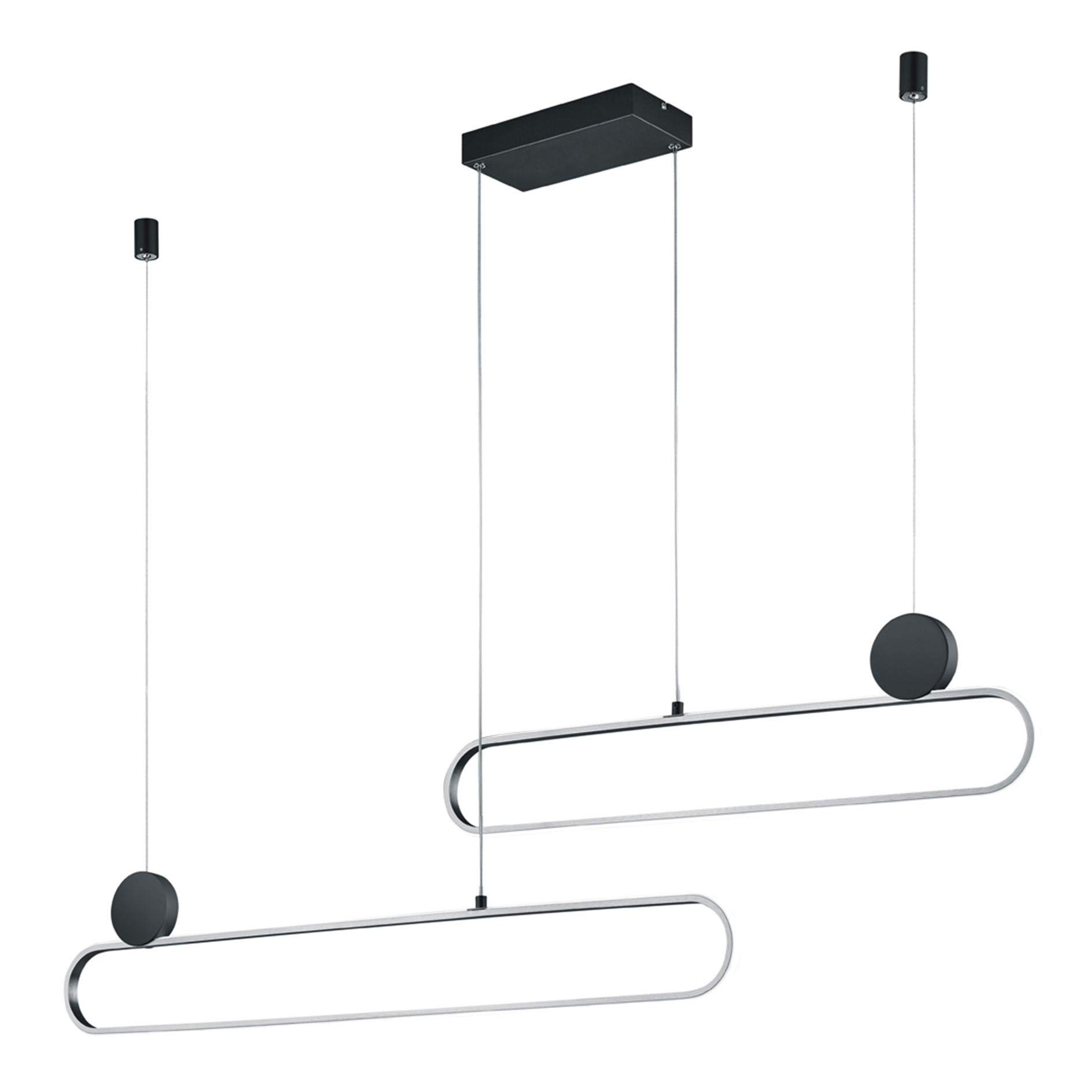LED-Pendelleuchte - Aluminium - schwarz - dimmbar
