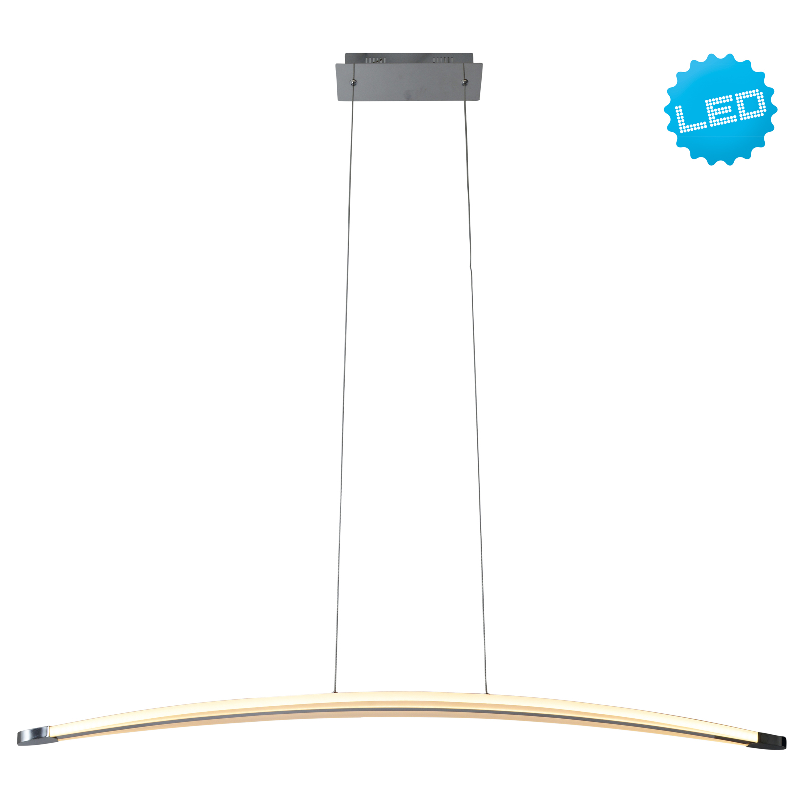 LED-Pendelleuchte BOW - chromfarben - 100 cm breit