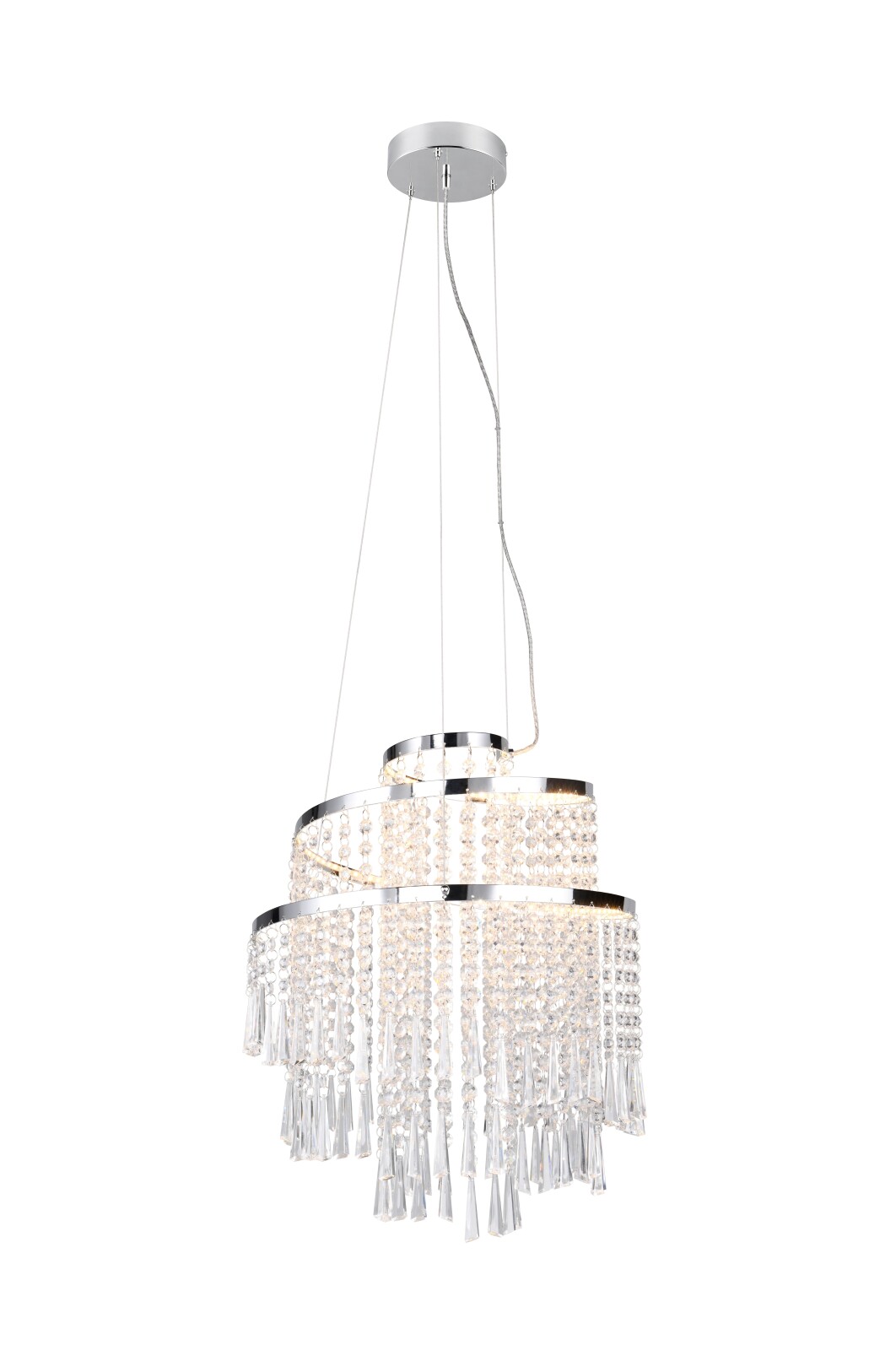 LED-Pendelleuchte - chromfarben - Ø 38 cm