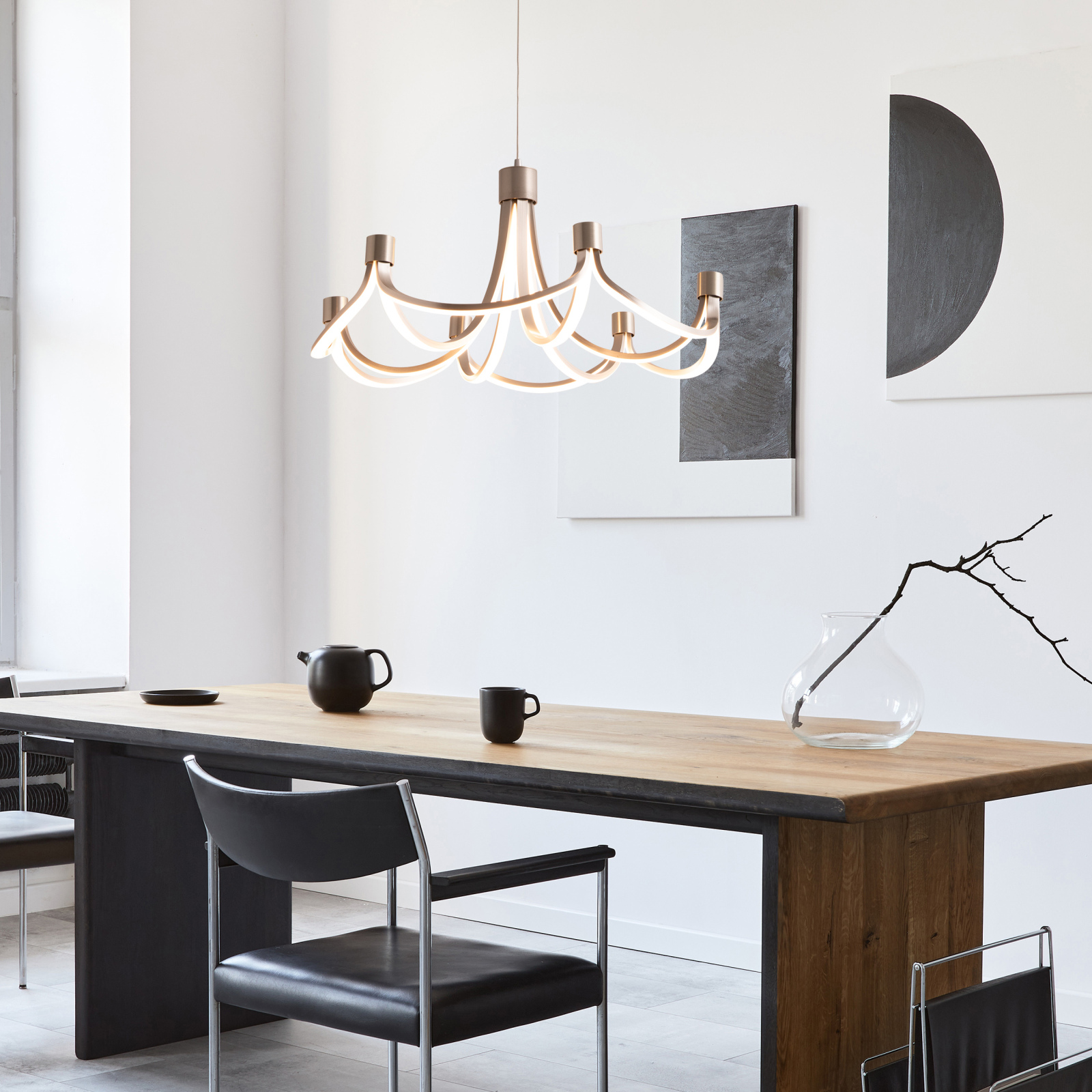 LED-Pendelleuchte FESTOS - Nickel matt - Ø 55 cm