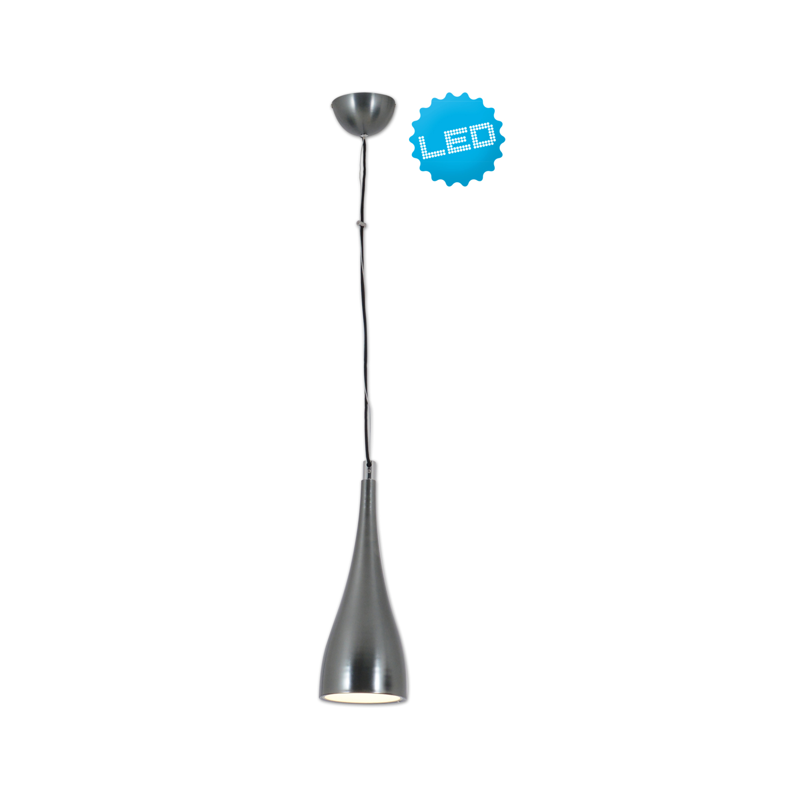 LED-Pendelleuchte LIMA - stahl-blank - einflammig - Ø 15 cm