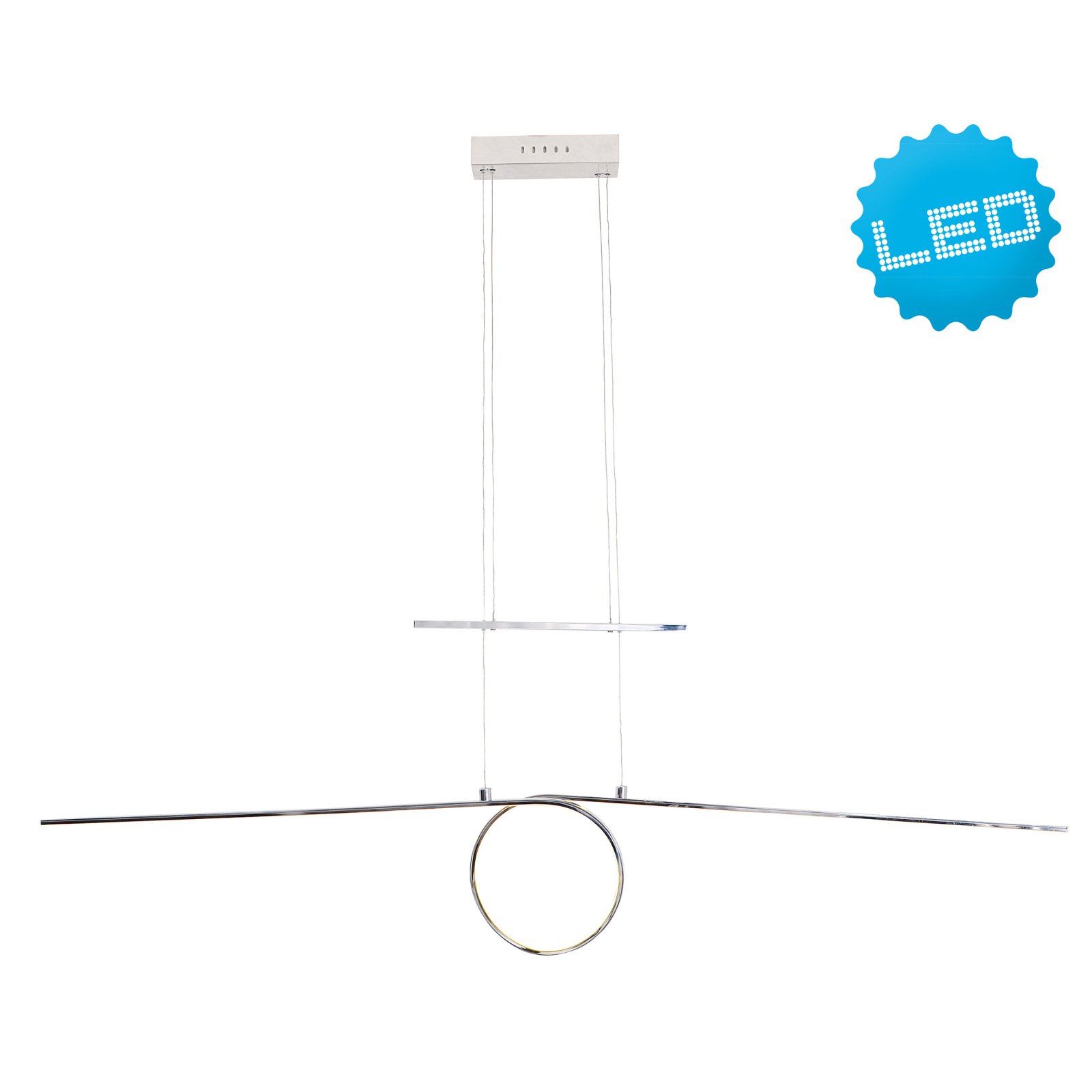 LED-Pendelleuchte LOOP - silber - Gegenzug - 130 cm