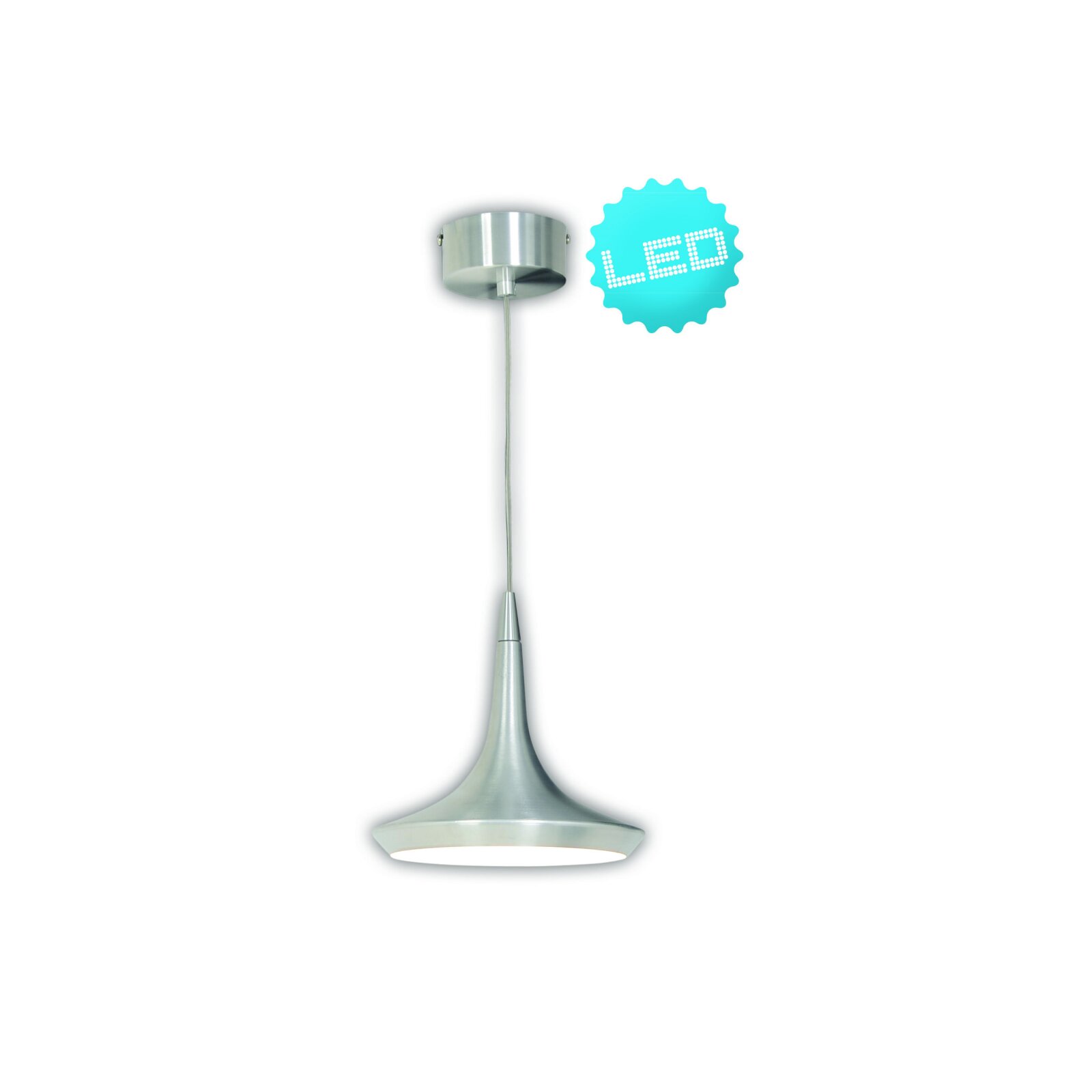 LED Pendelleuchte OSLO - aluminium - Metall - Ø 22 cm