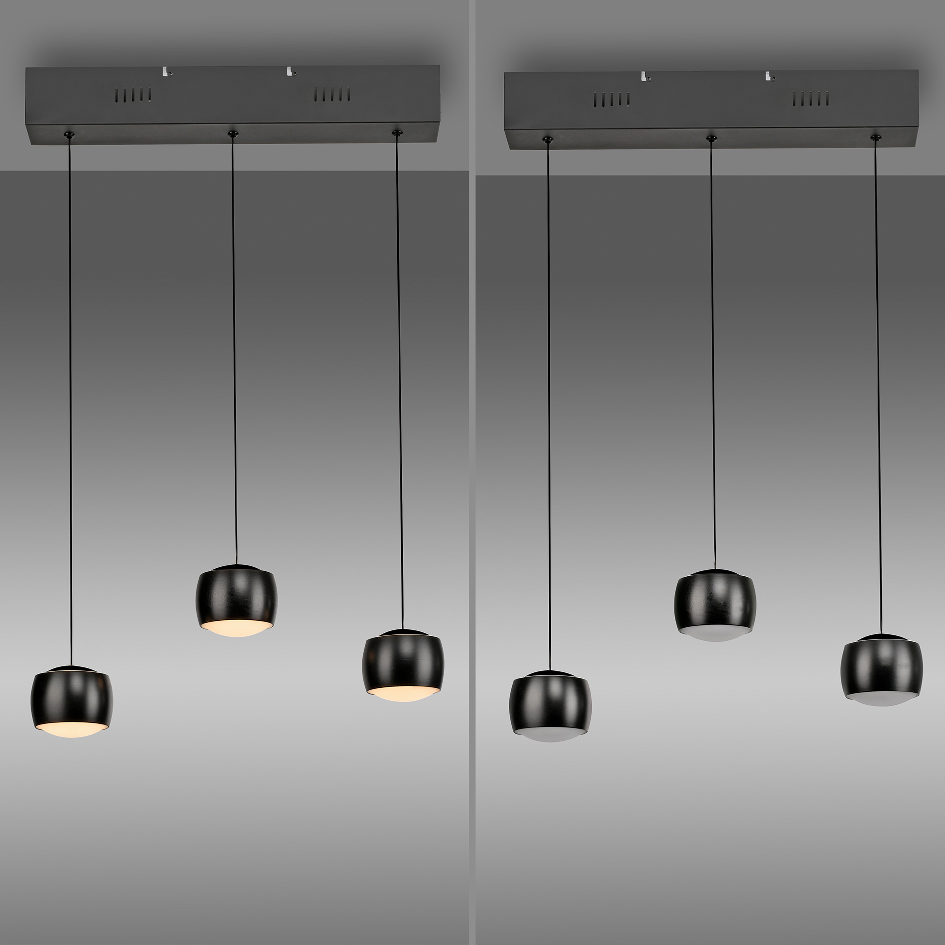 LED-Pendelleuchte - schwarz - dimmbar - mit Comfort Lift