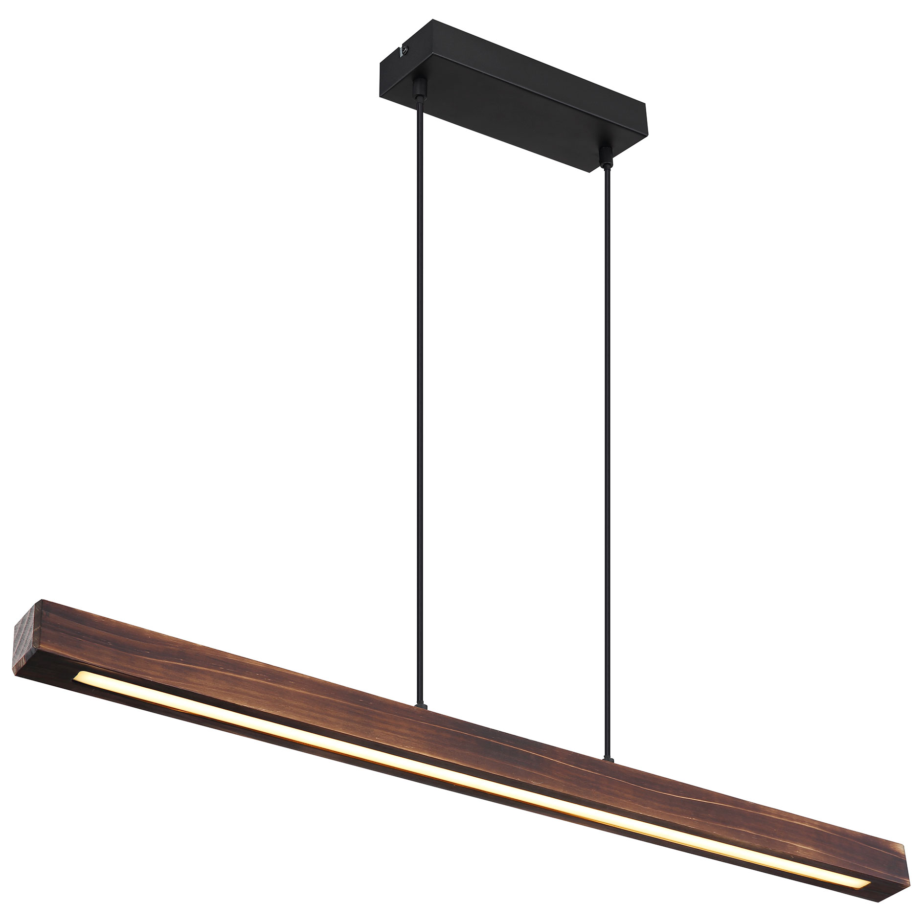 LED-Pendelleuchte TIBEON - natur-schwarz - 90 cm