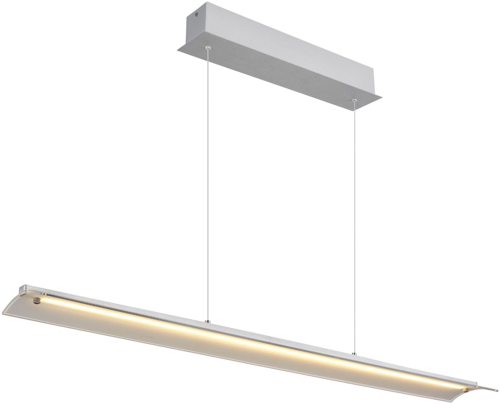 LED-Pendelleuchte - transparent - Aluminium gebürstet - 100 cm