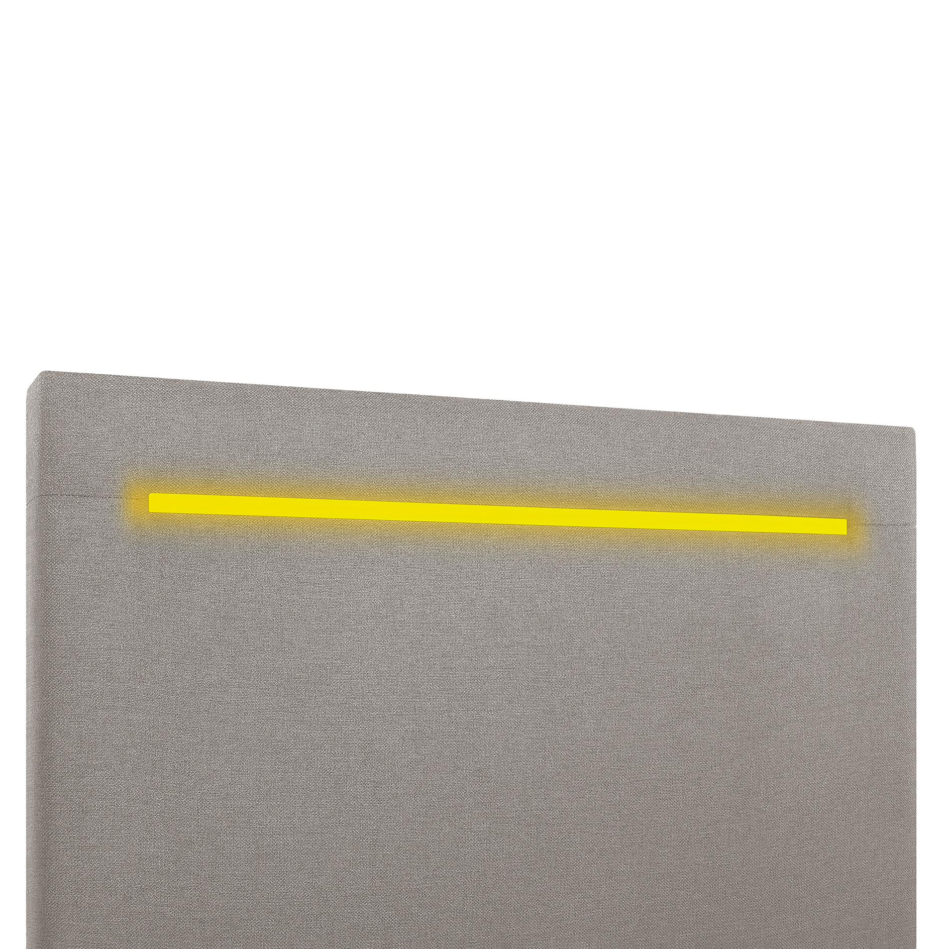 LED-Polsterbett - beige - H3 - Bettkasten - mit Topper - 100x200 cm