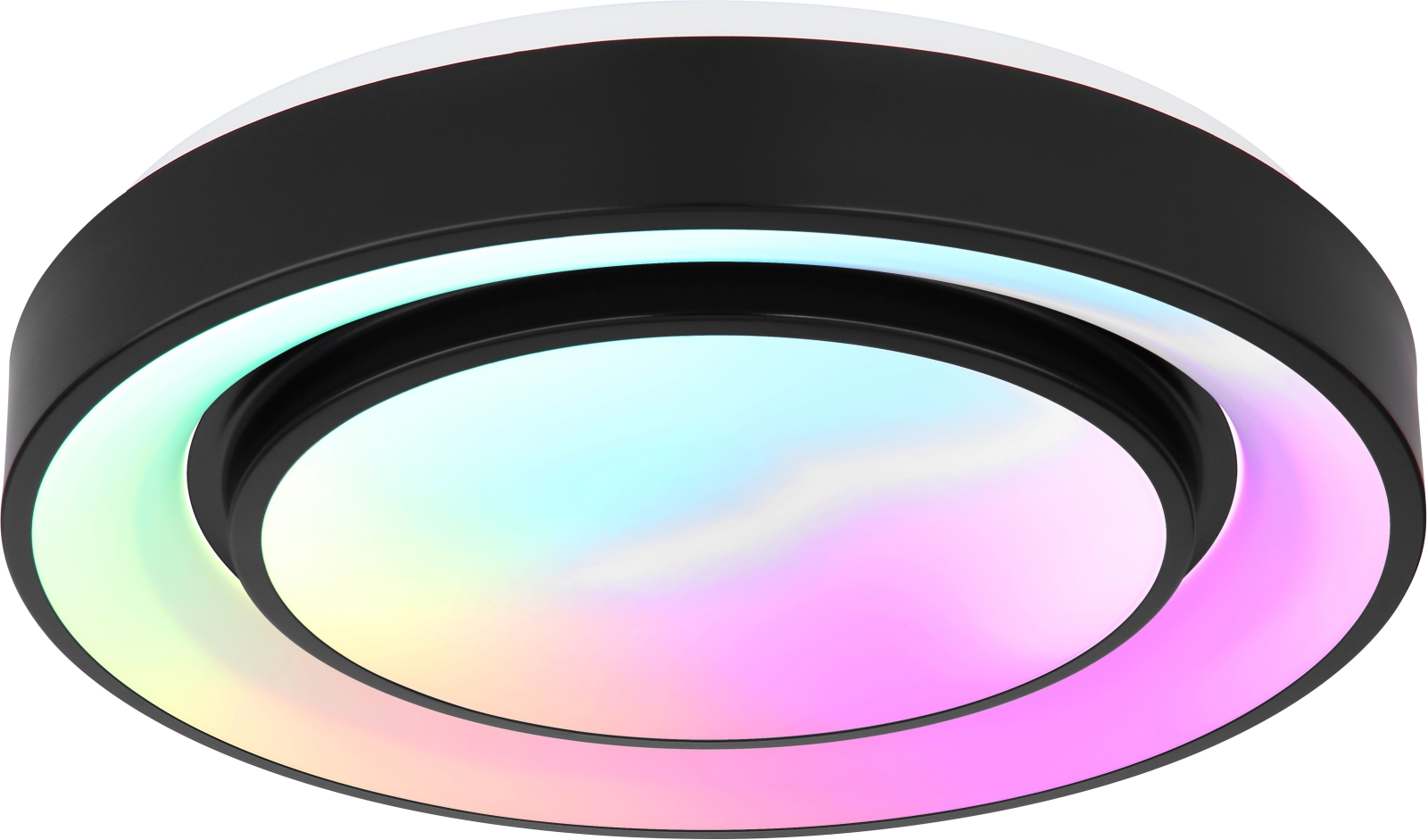 LED-RGB-Deckenleuchte - schwarz - mit Fernbedienung - Ø 38 cm