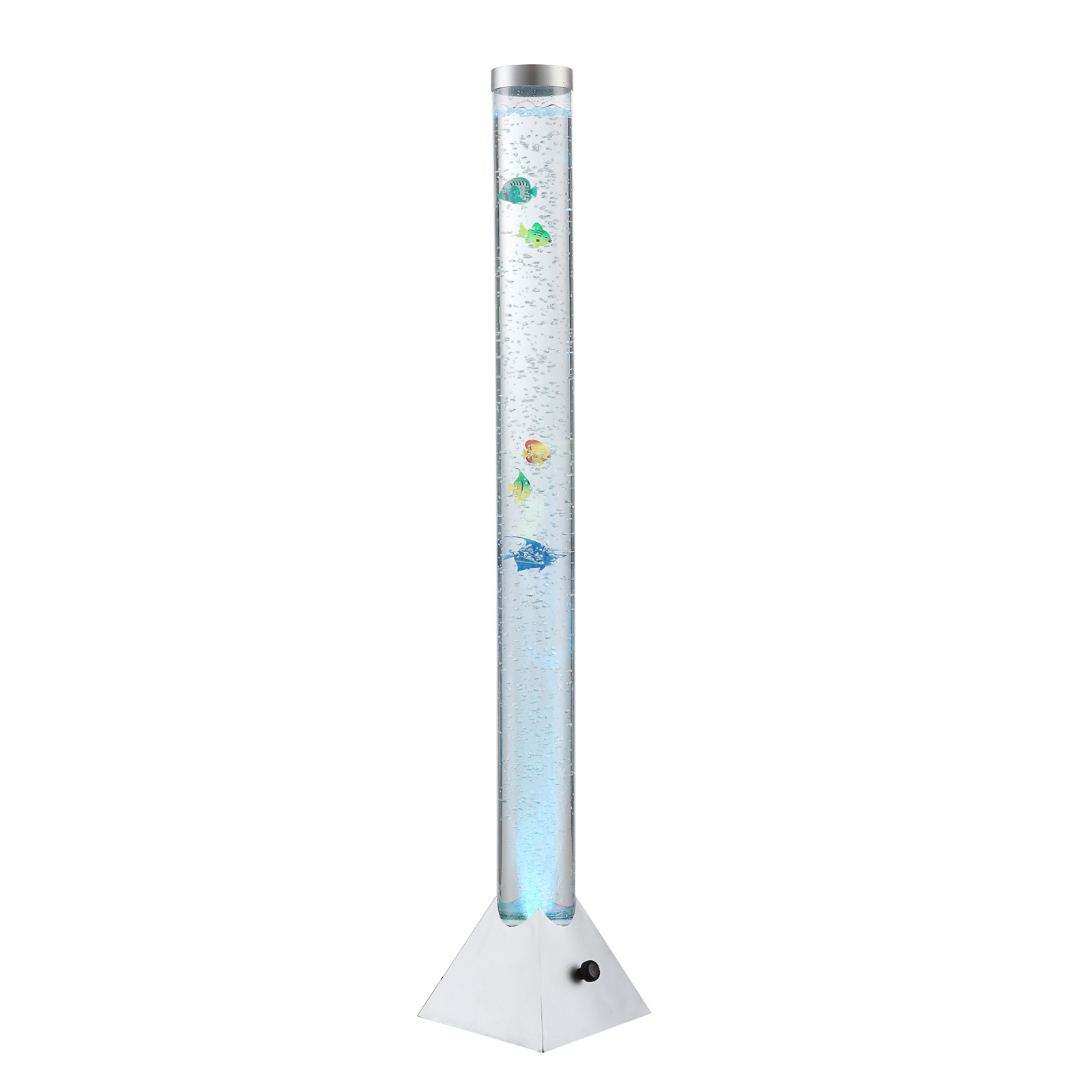 LED-RGB-Wassersäule - silber metallic - Farbwechsler - 120 cm