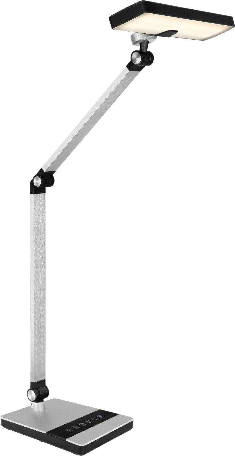 LED-Schreibtischlampe - silber-schwarz - Touchdimmer