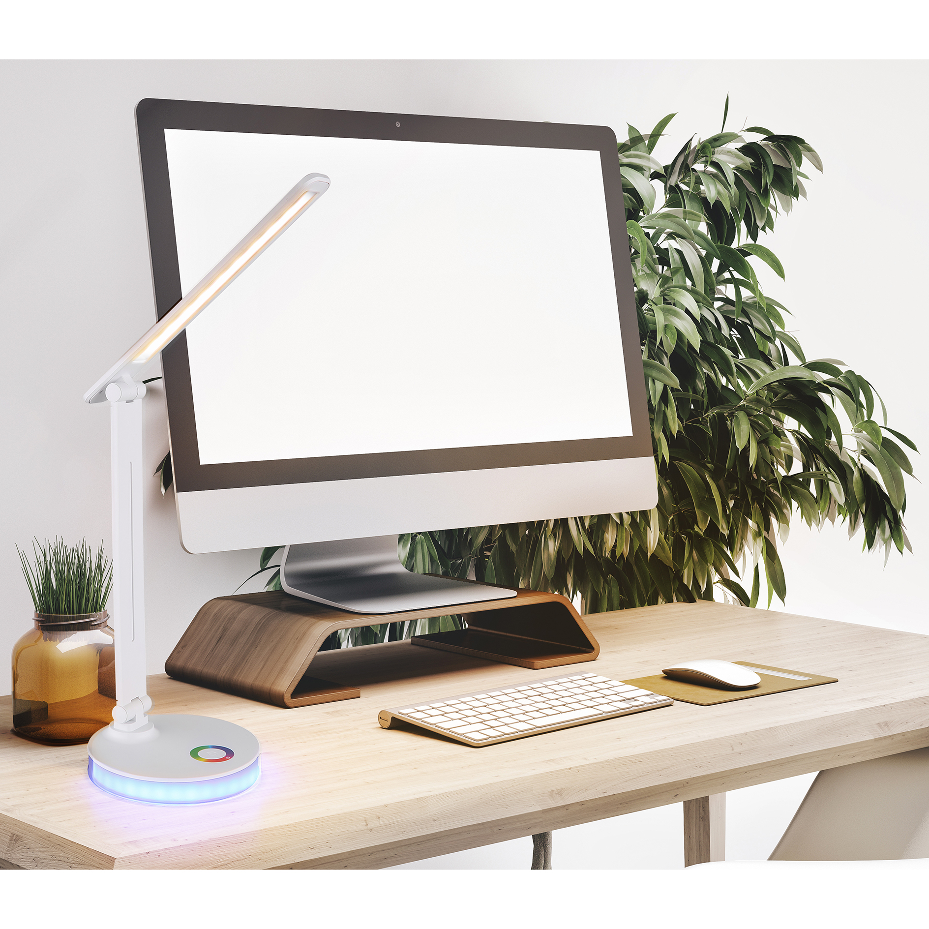 LED-Schreibtischleuchte - weiß - dimmbar