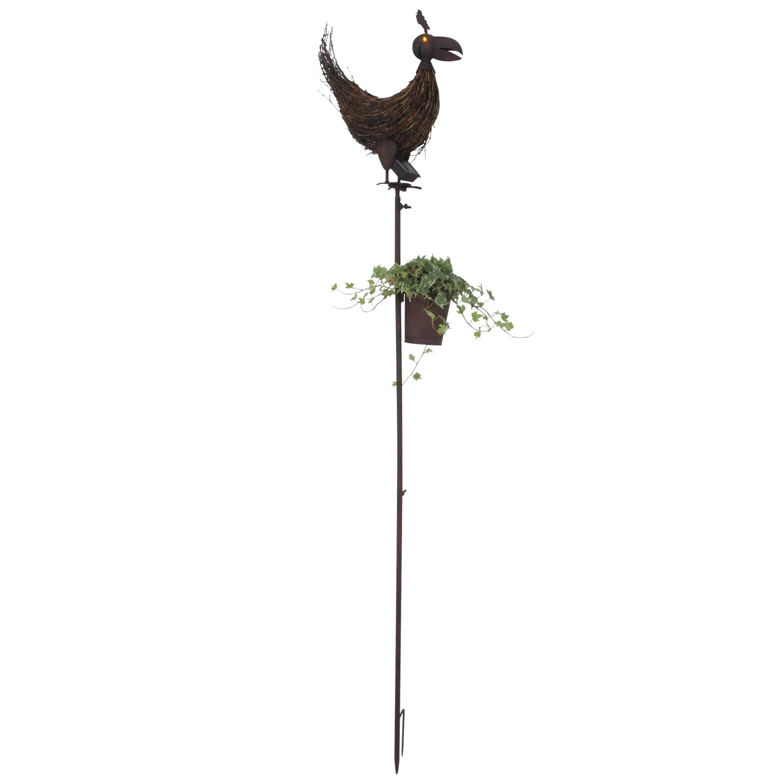 LED-Solar-Erdspieß HUHN - rost - 169 cm hoch
