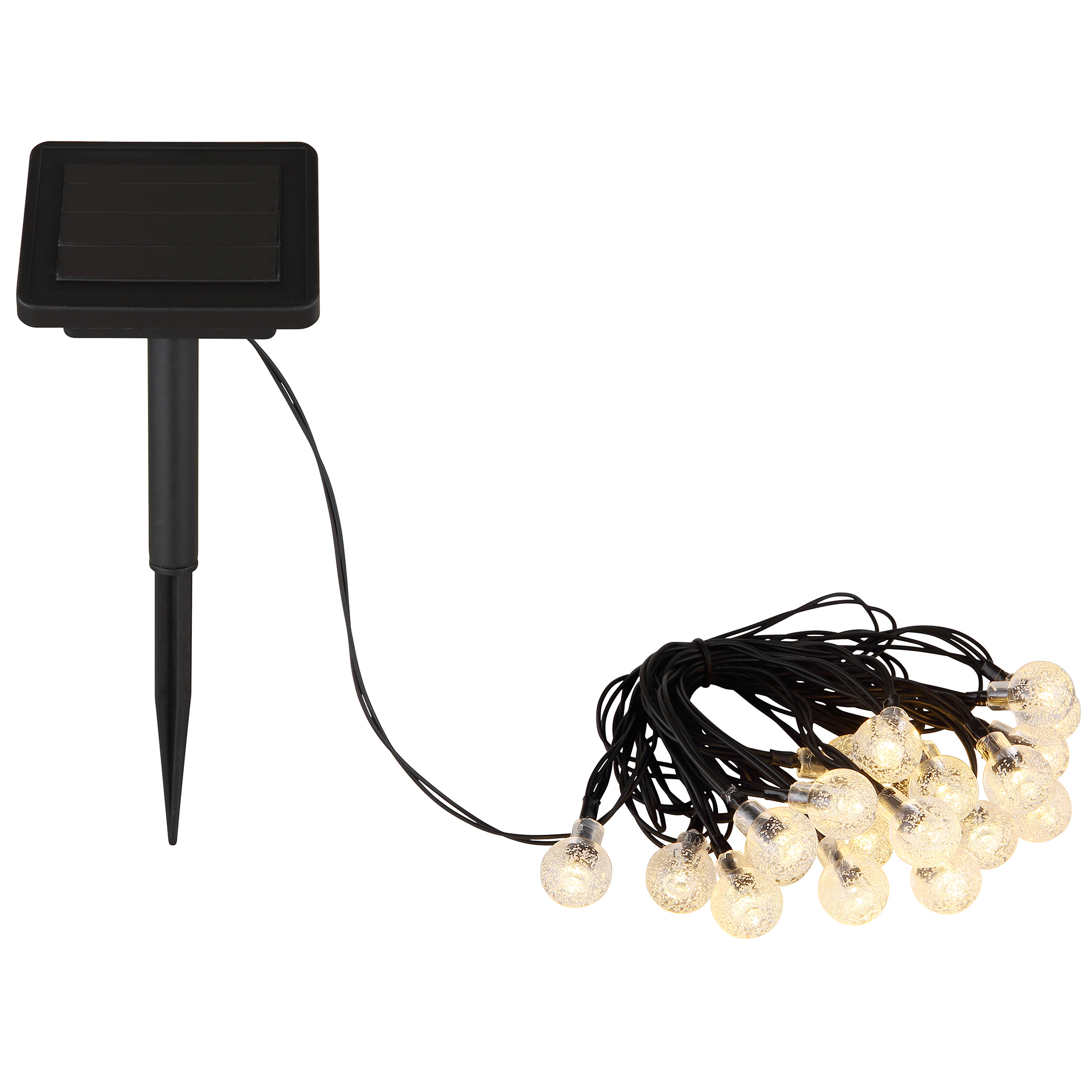 LED-Solar-Lichterkette - schwarz matt - transparent - 280 cm