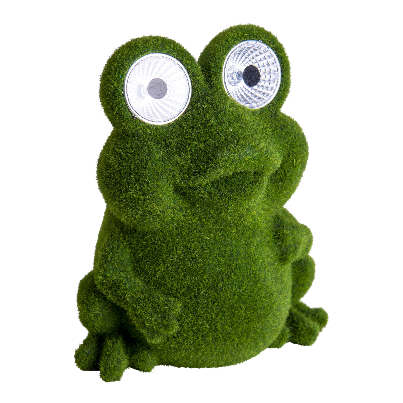 LED-Solar-Outdoorleuchte FROSCH - grün - sitzend - 17,5 cm hoch
