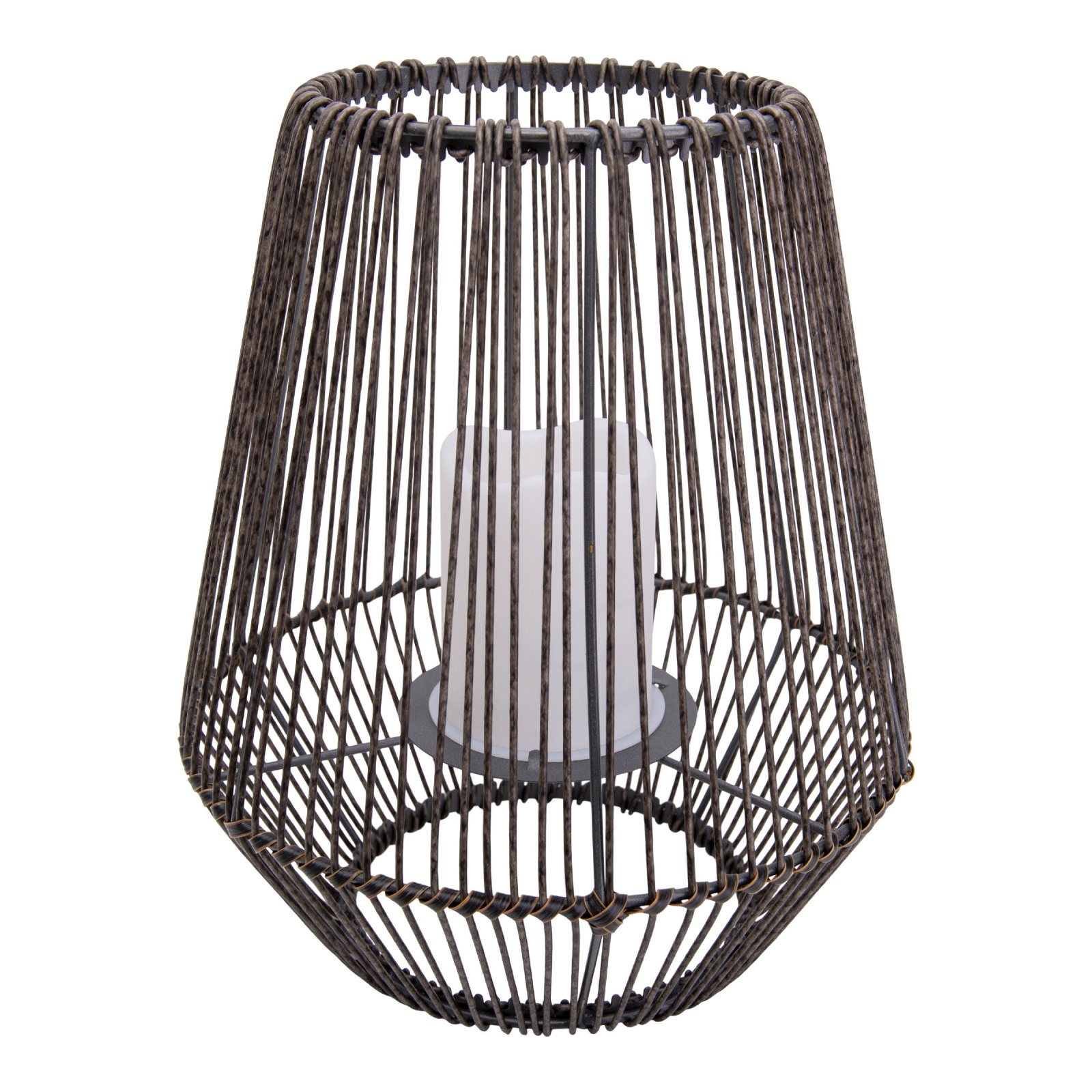 LED-Solarl-Laterne PLASTO - braun - mit Flammeneffekt
