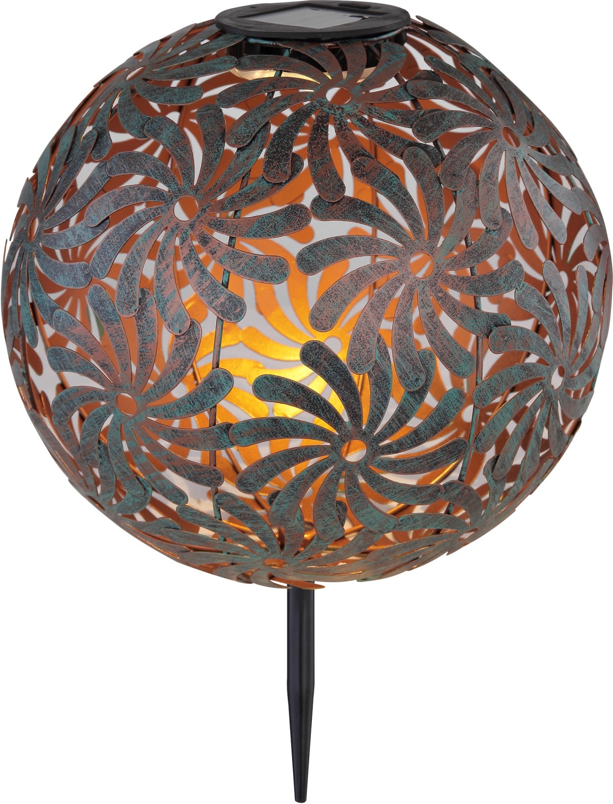 LED-Solarleuchte - gold-grau antik - Ø 26 cm
