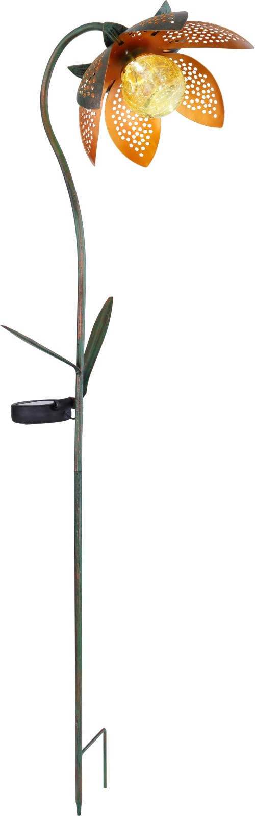 LED-Solarleuchte - gold-grün - 90 cm hoch