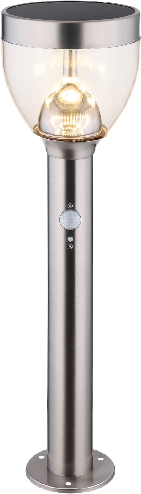 LED-Solarleuchte - grau - mit Timer - 55 cm hoch