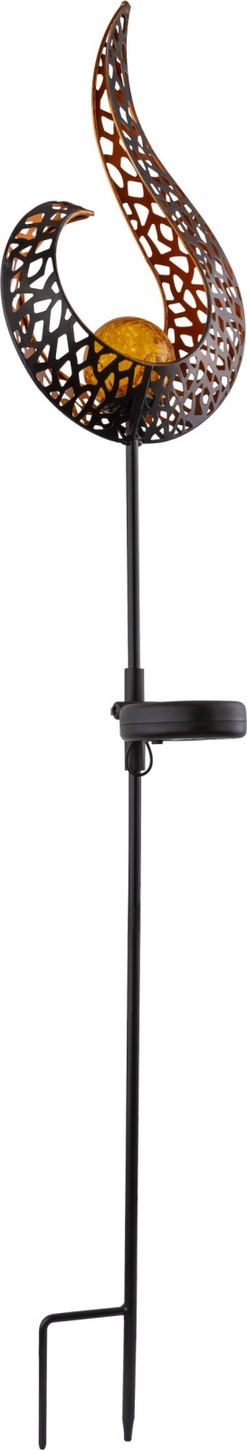 LED-Solarleuchte - schwarz-gold - 90 cm hoch
