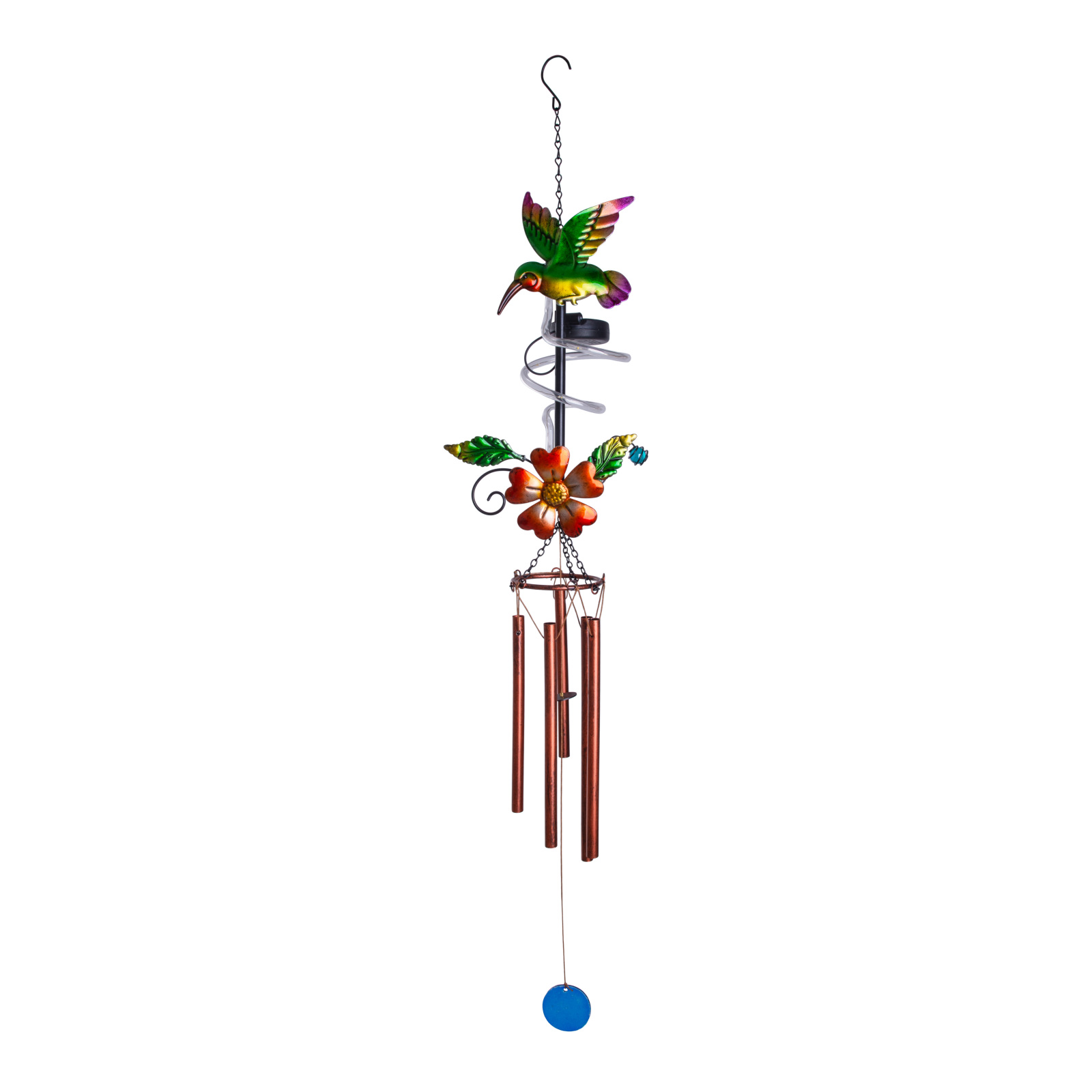 LED-Solarleuchte / Windspiel COLIBRI - bunt - 98 cm hoch