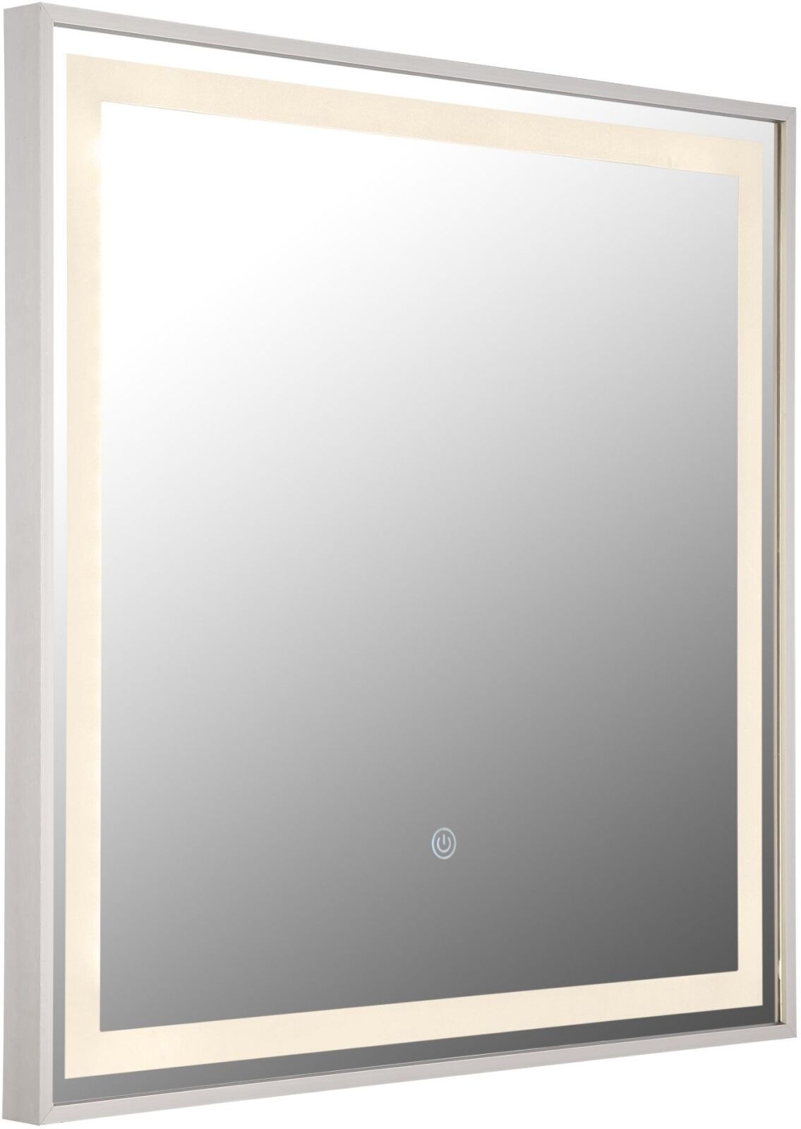 LED-Spiegel - Nickel matt - Touchdimmer - 50x50 cm