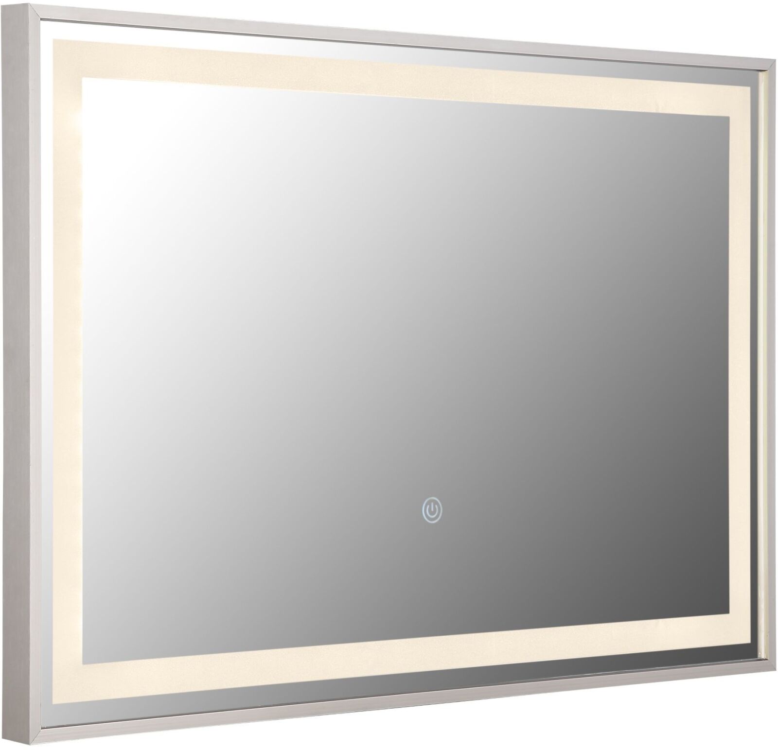 LED-Spiegel - nickel matt - Touchdimmer - 60x40 cm