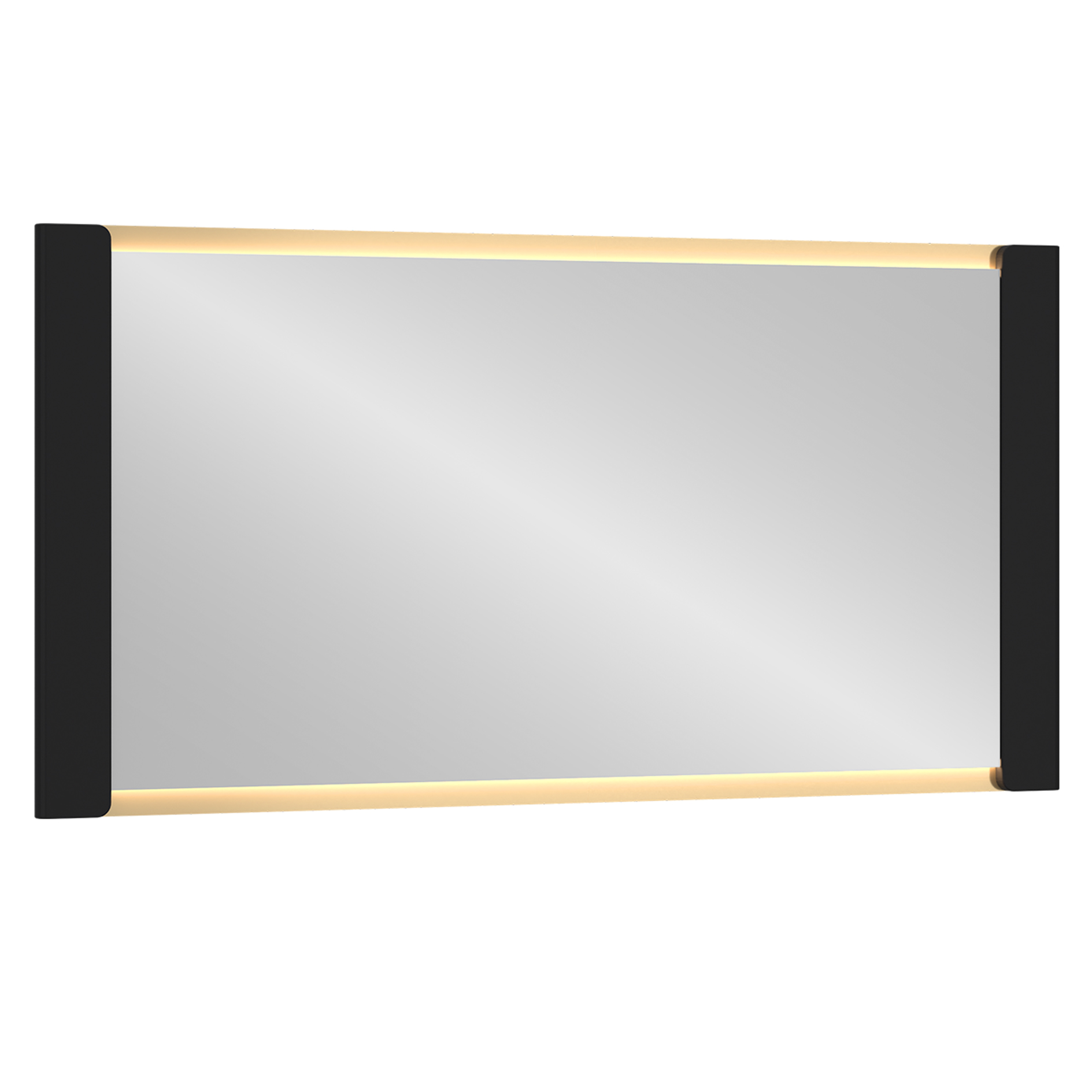 LED-Spiegel - schwarz matt - 155 cm breit
