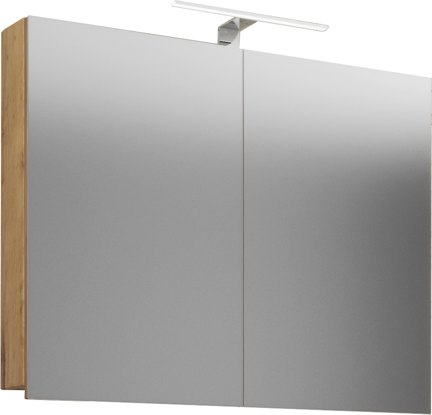 LED-Spiegelschrank BADINOS - Honig Eiche - 80 cm