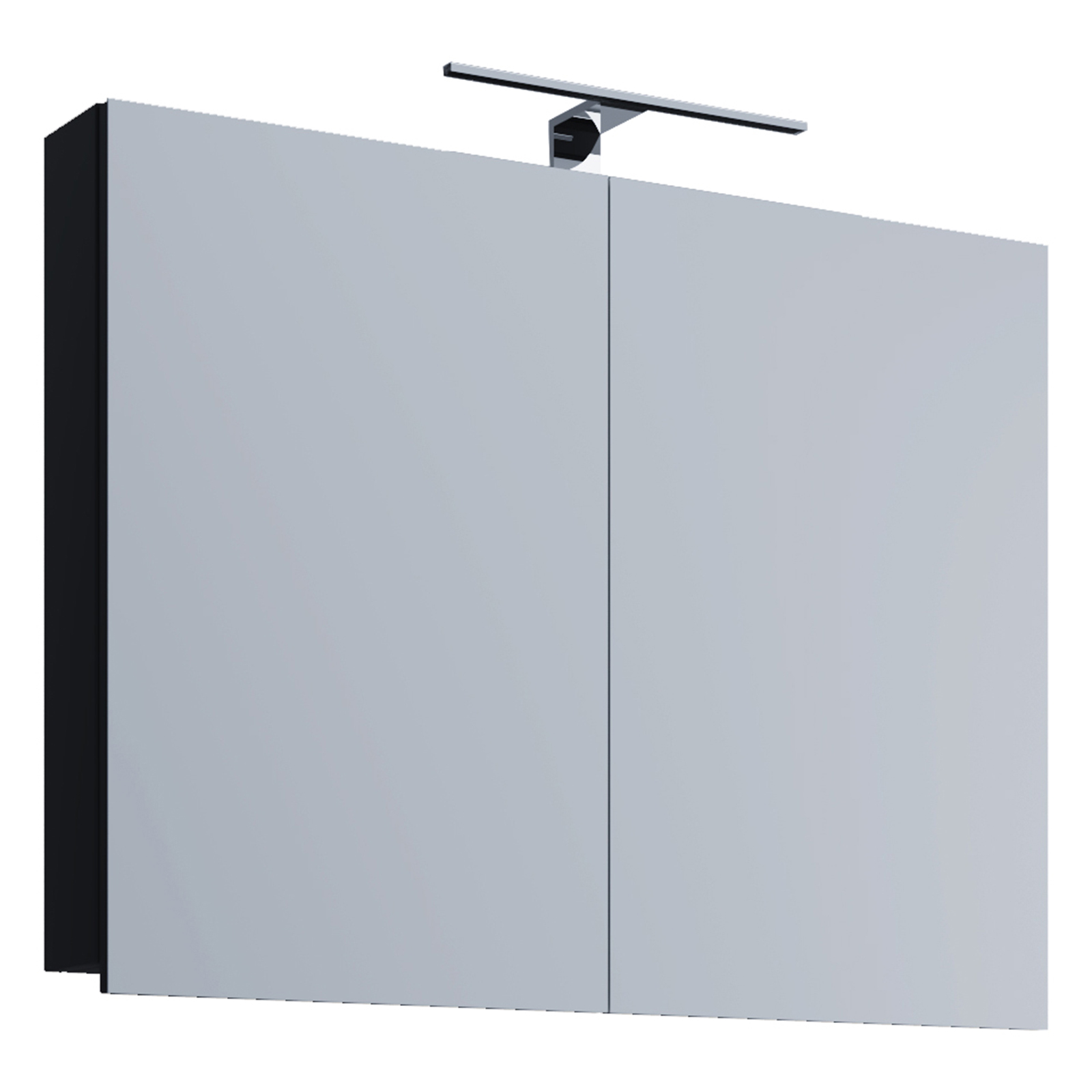 LED-Spiegelschrank BADINOS - schwarz - 80 cm