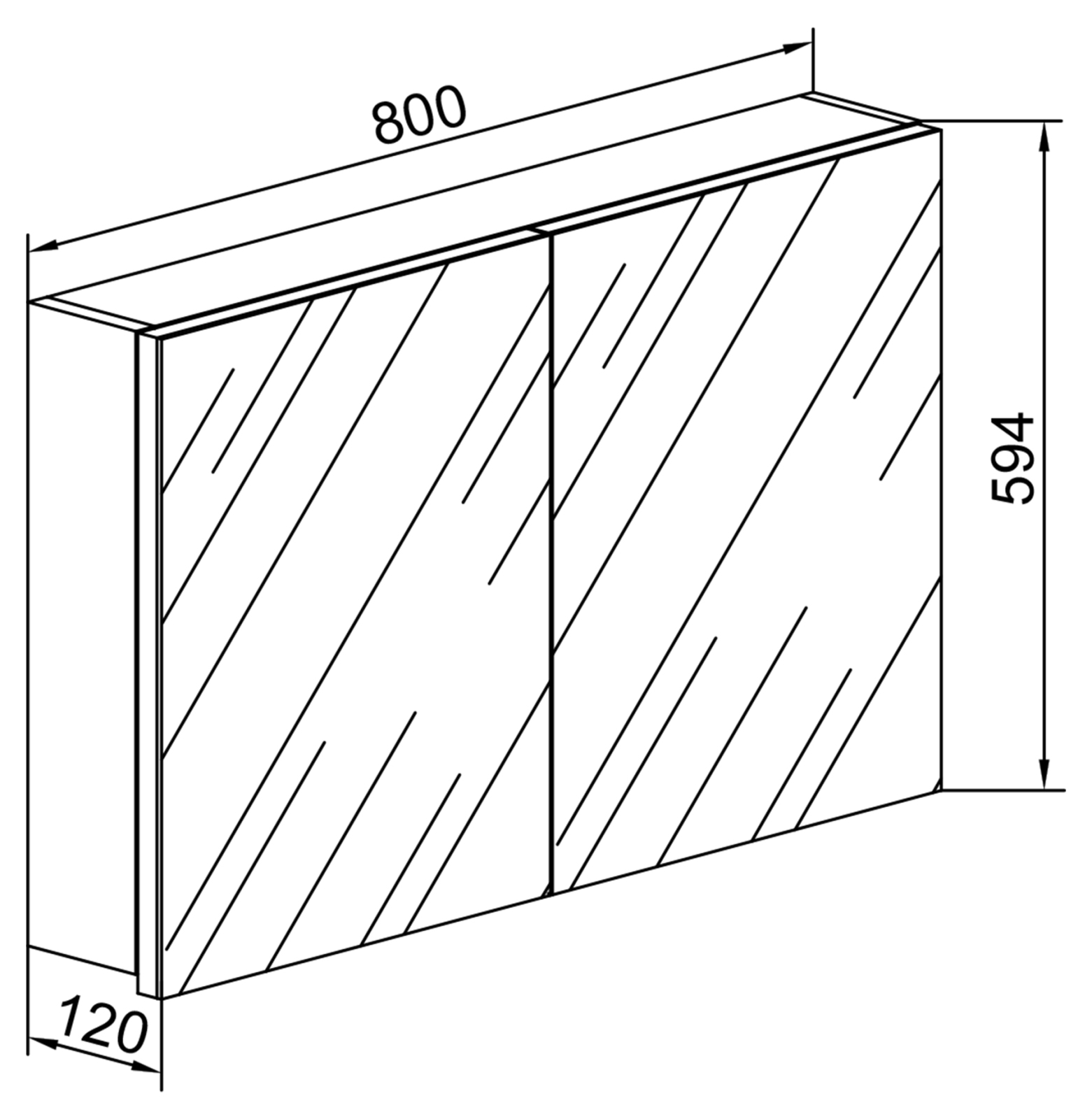 LED-Spiegelschrank BADINOS - weiß - 80 cm