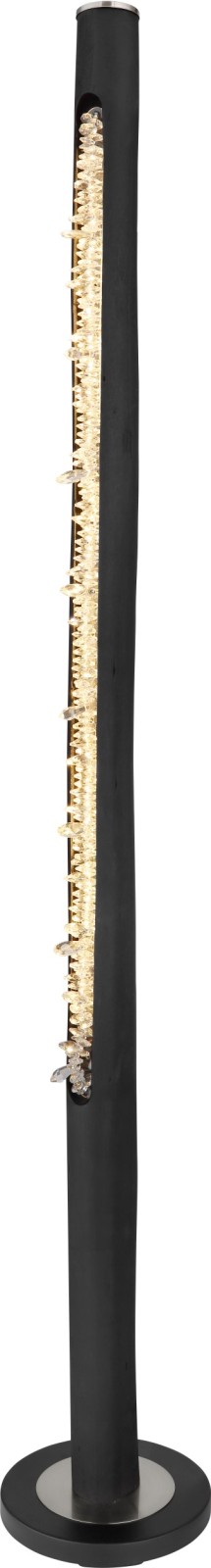 LED-Stehleuchte - Burned Wood-silber - dimmbar - 151 cm
