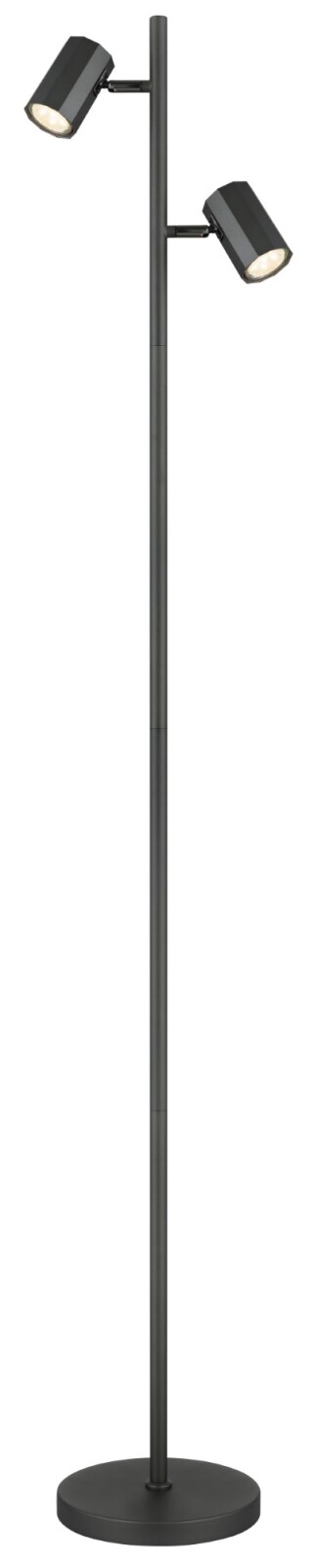 LED-Stehleuchte - grau matt - 2-flammig