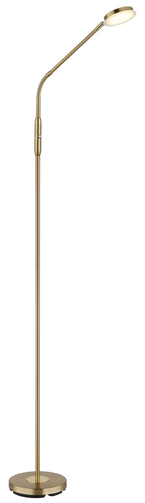 LED-Stehleuchte - messingfarben matt - Flexoarm - Touchdimmer - 173 cm