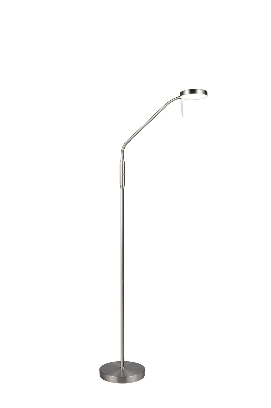 LED-Stehleuchte - nickelfarben matt - induktive Ladestation