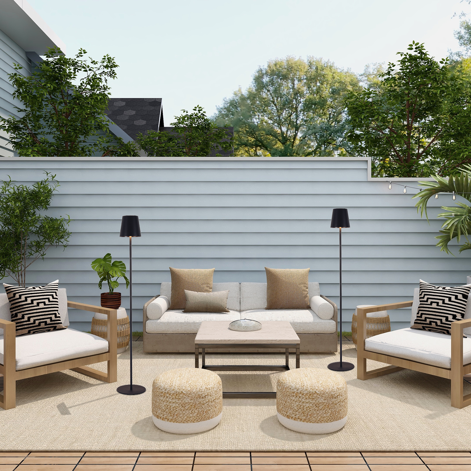 LED-Stehleuchte - schwarz - dimmbar - 130 cm hoch