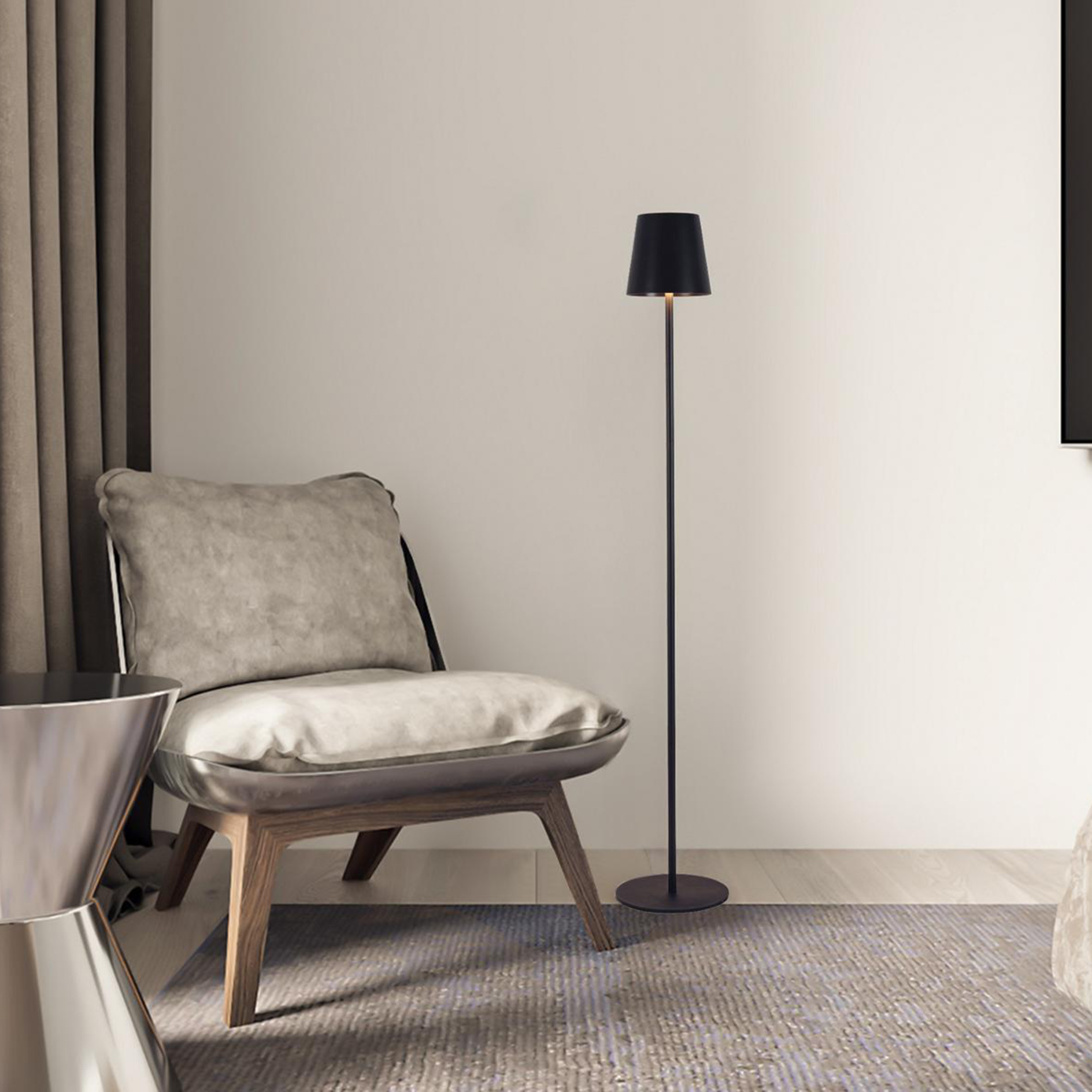 LED-Stehleuchte - schwarz - dimmbar - 130 cm hoch