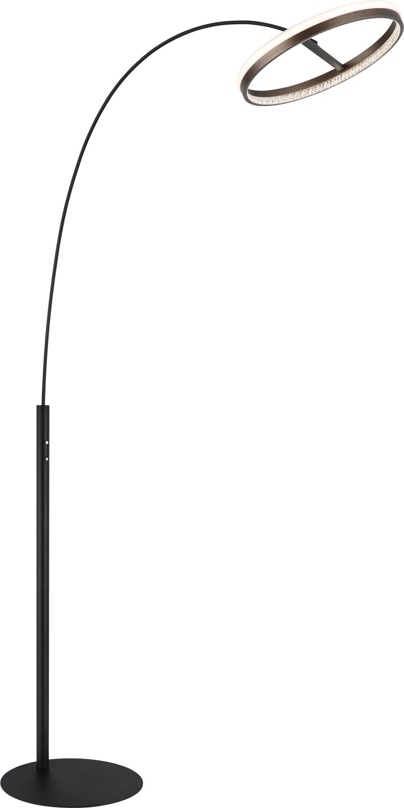 LED-Stehleuchte - schwarz matt - dunkelgrau - opal - einflammig
