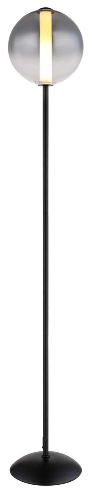 LED-Stehleuchte - schwarz matt - rauchfarben - Ø 25 cm