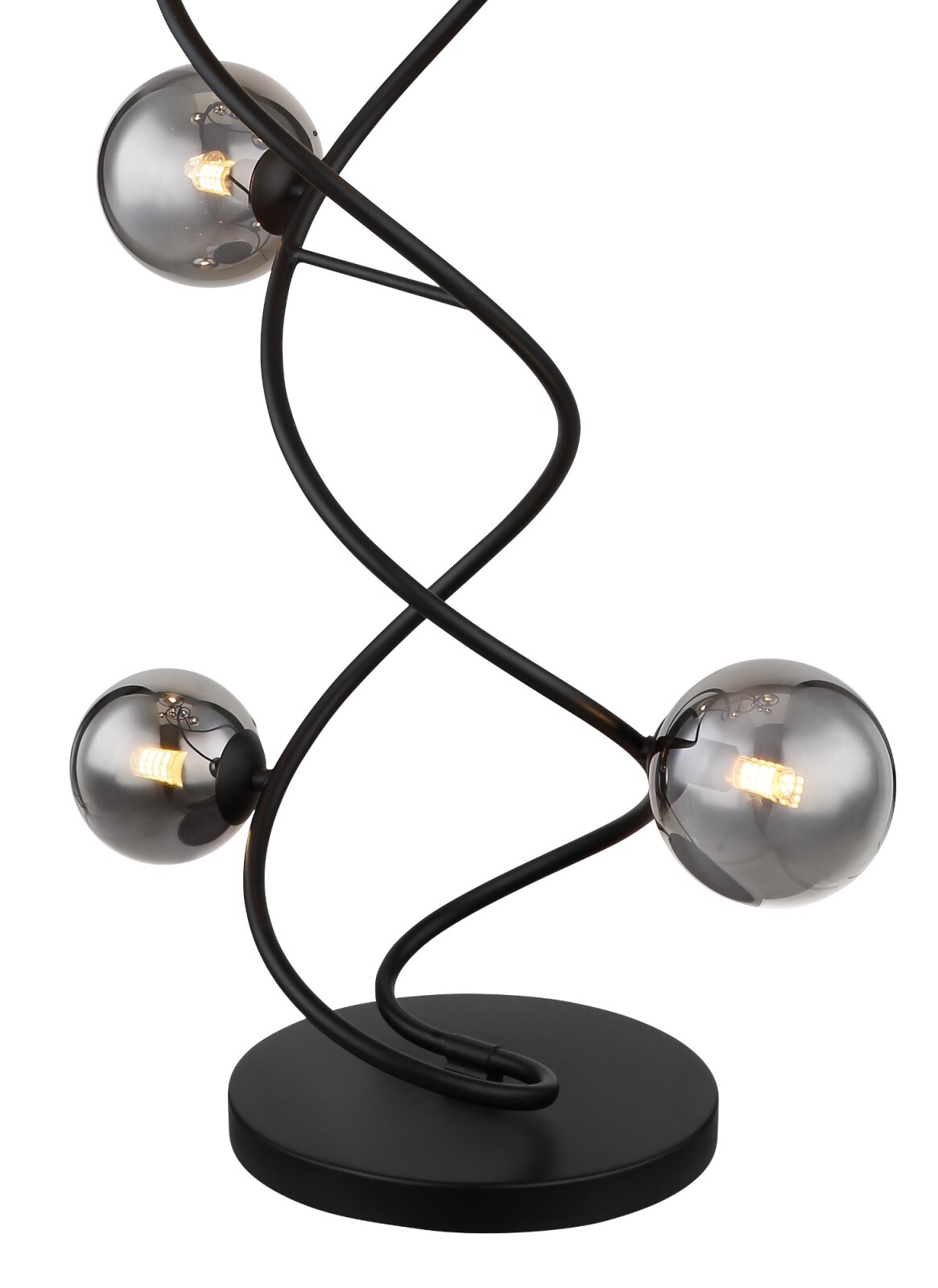 LED-Stehleuchte - schwarz-rauchfarben - 9-flammig