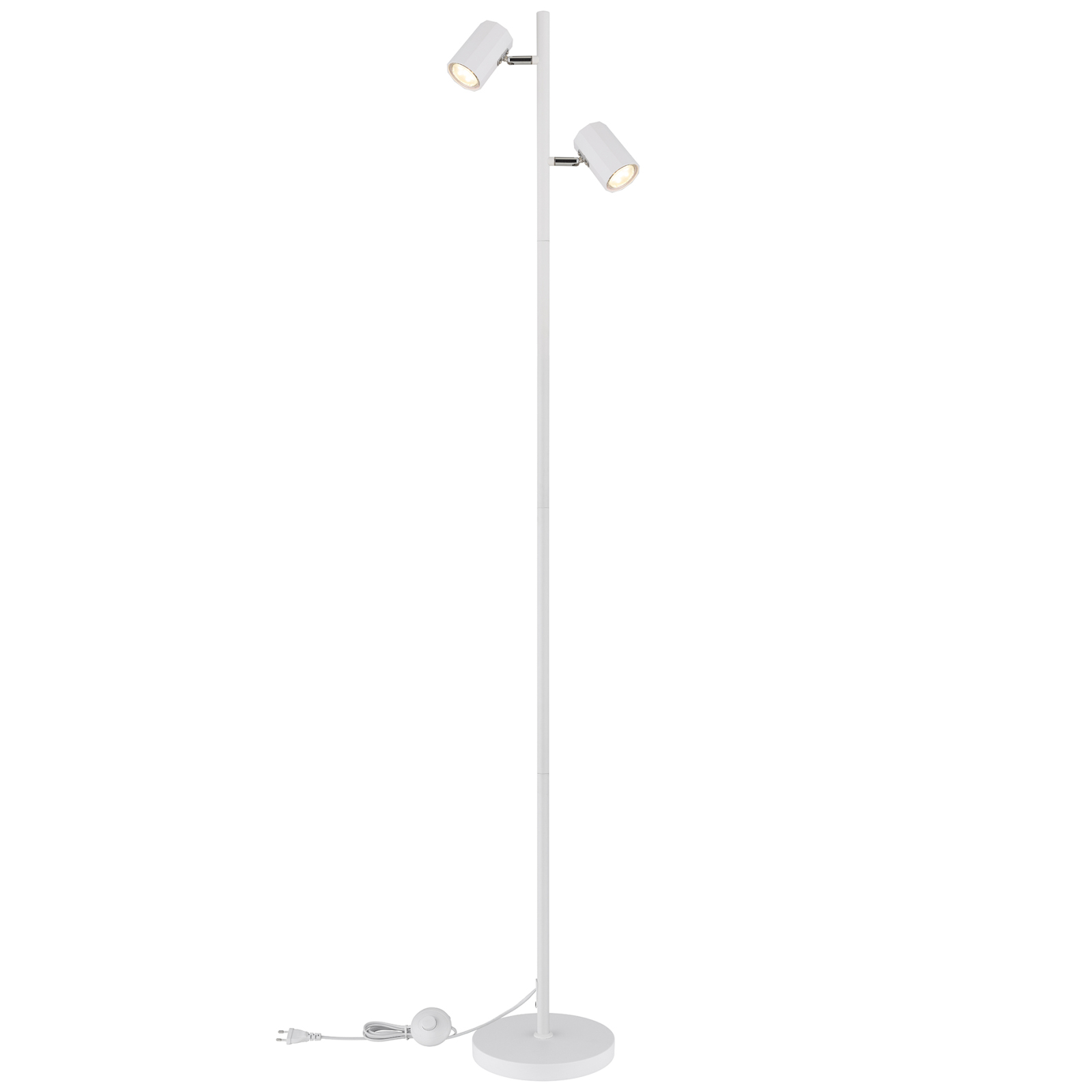 LED-Stehleuchte - weiß matt - 2-flammig