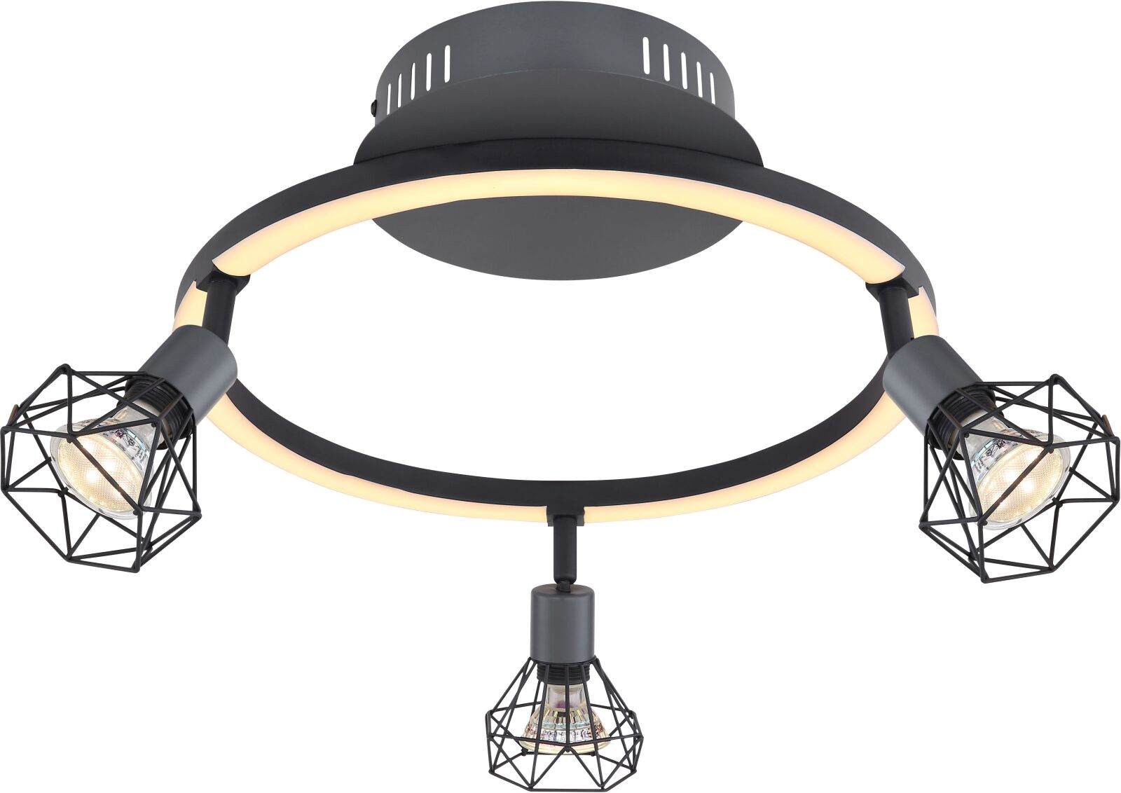 LED-Strahler - graphit-schwarz - LED-Ring - 3-flammig