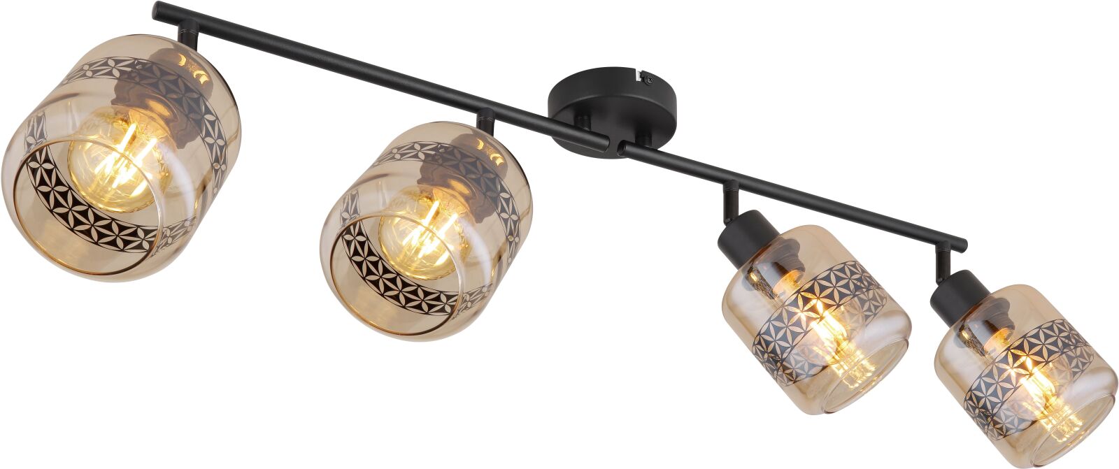 LED-Strahler - schwarz matt - amber - Lebensblume - 4-flammig