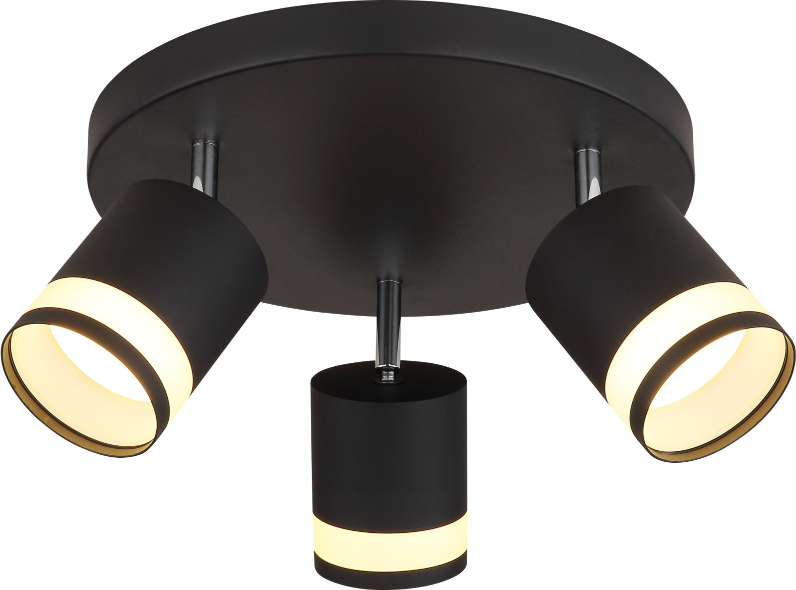 LED-Strahler - schwarz matt - opal - 3-flammig - Ø 30 cm